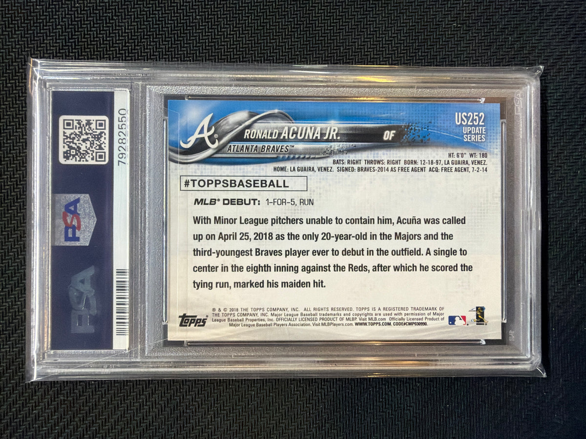 2018 Topps Update Ronald Acuna Jr. Rookie #US252 PSA 9 550 Braves