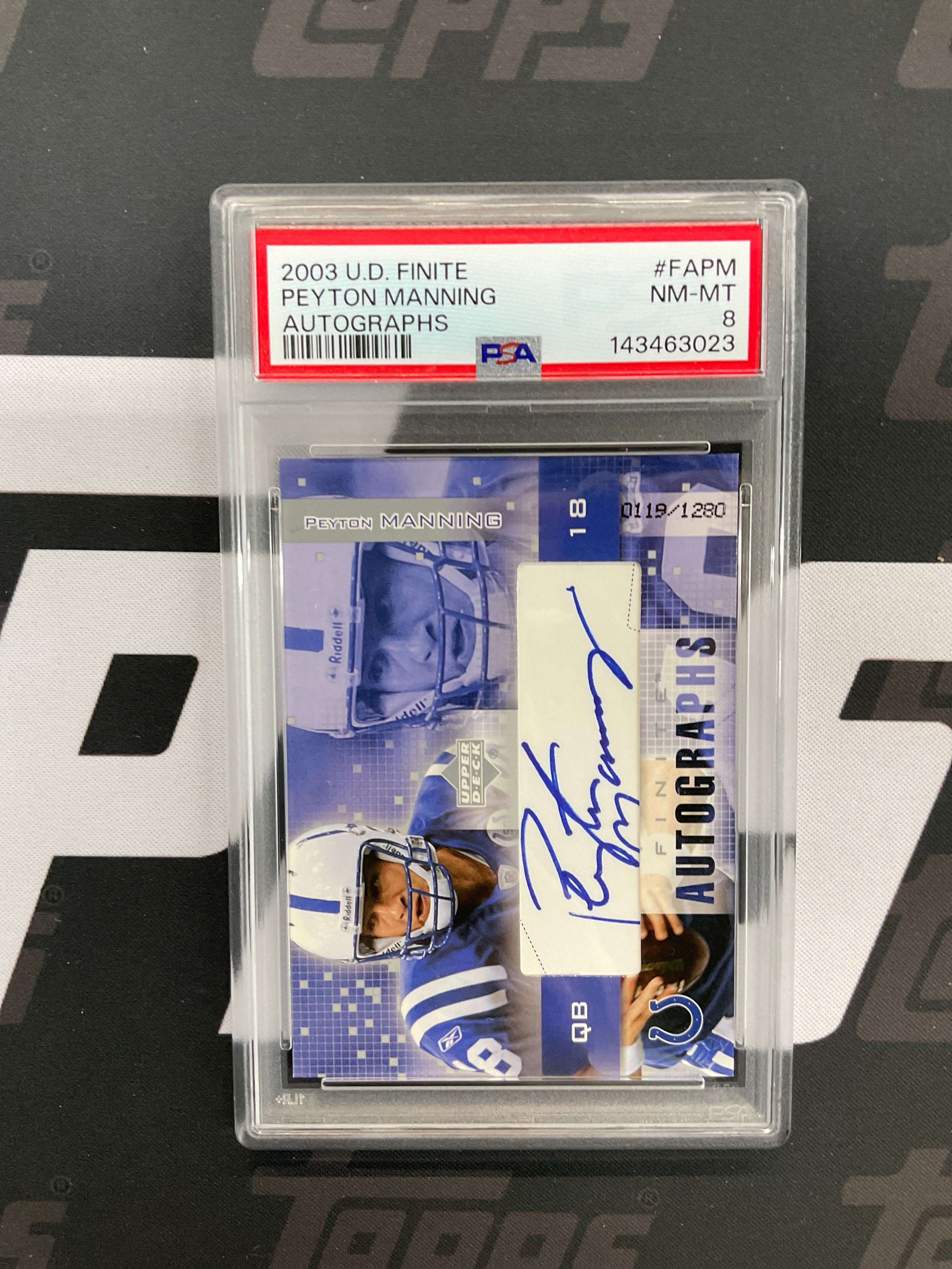 2003 Upper Deck Finite Peyton Manning Auto /1280 PSA 8 Colts