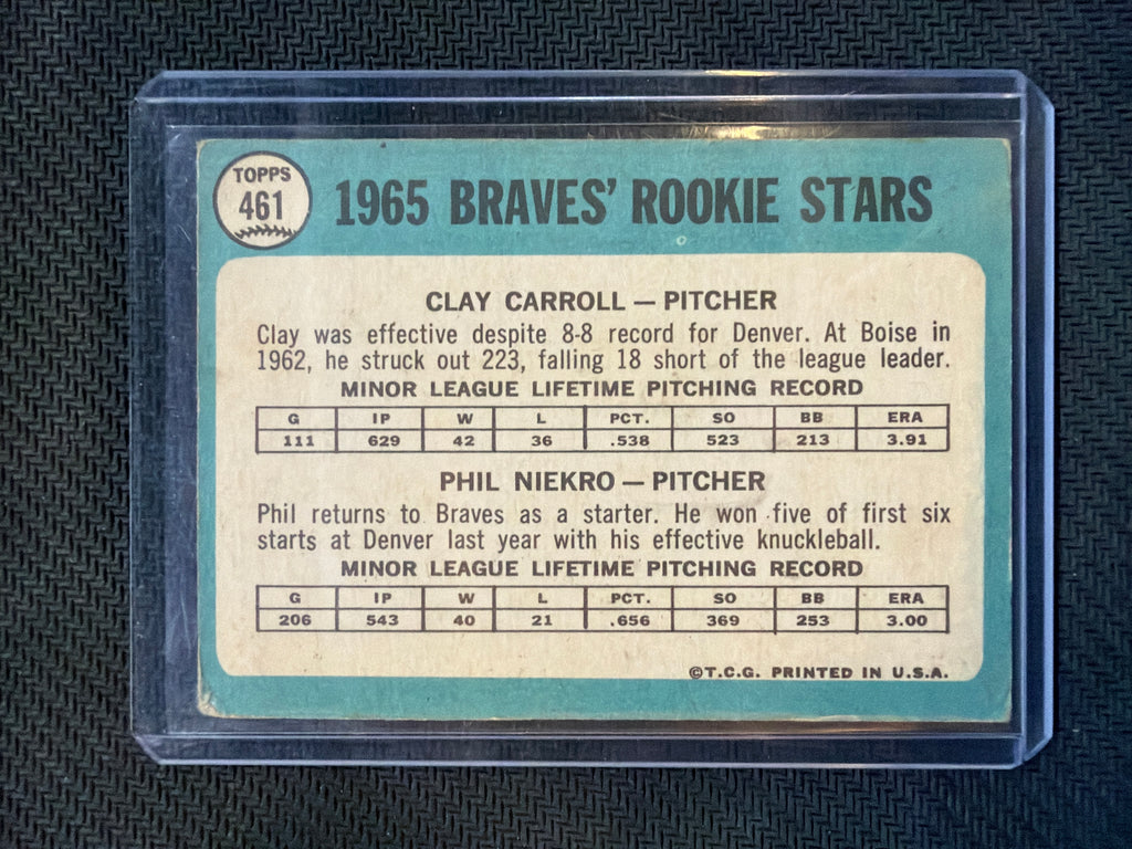 1965 Topps Braves Rookies C Carroll/P Niekro #461
