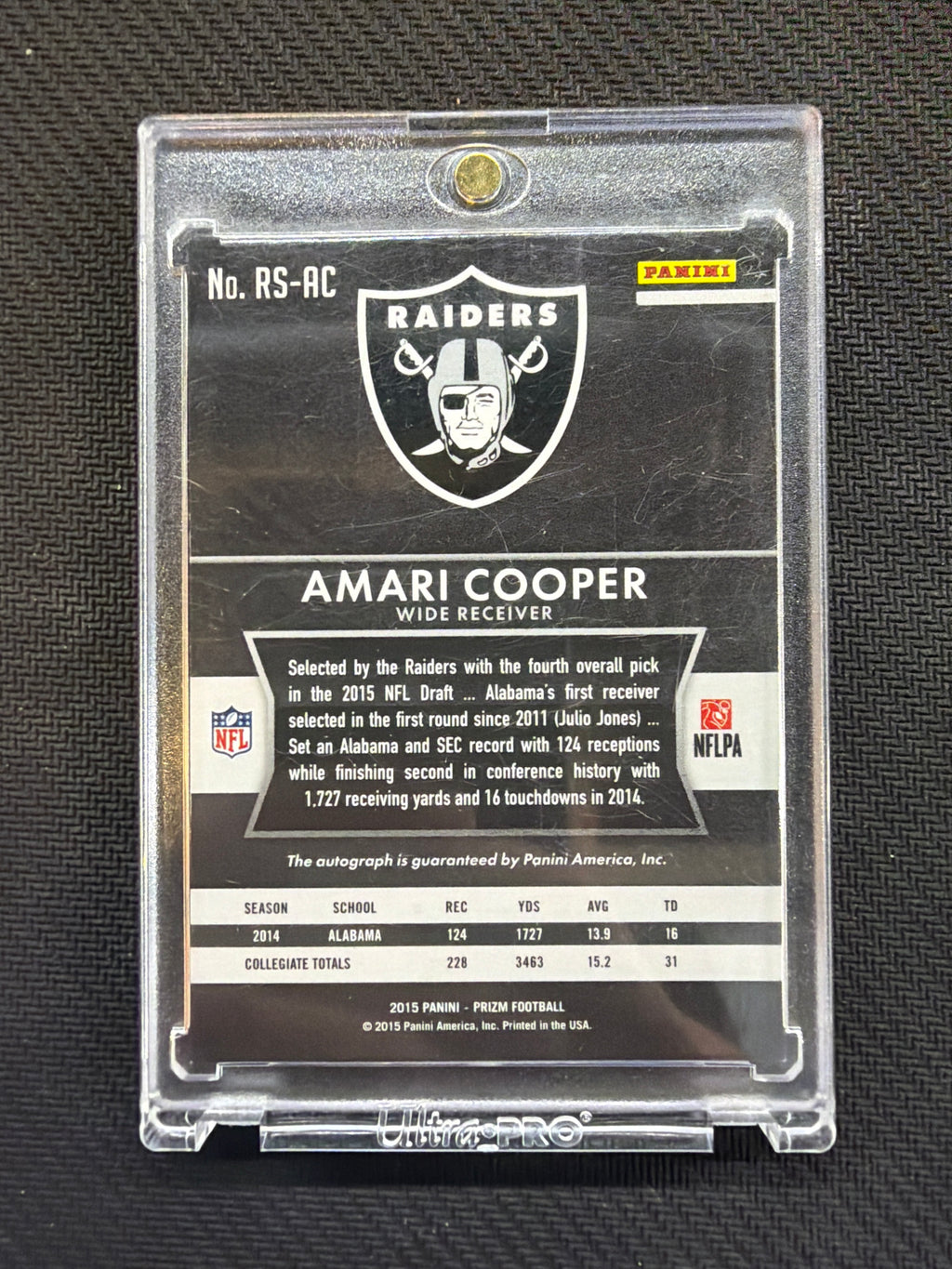 2015 Prizm Amari Cooper Rookie Auto #RSAC alabama