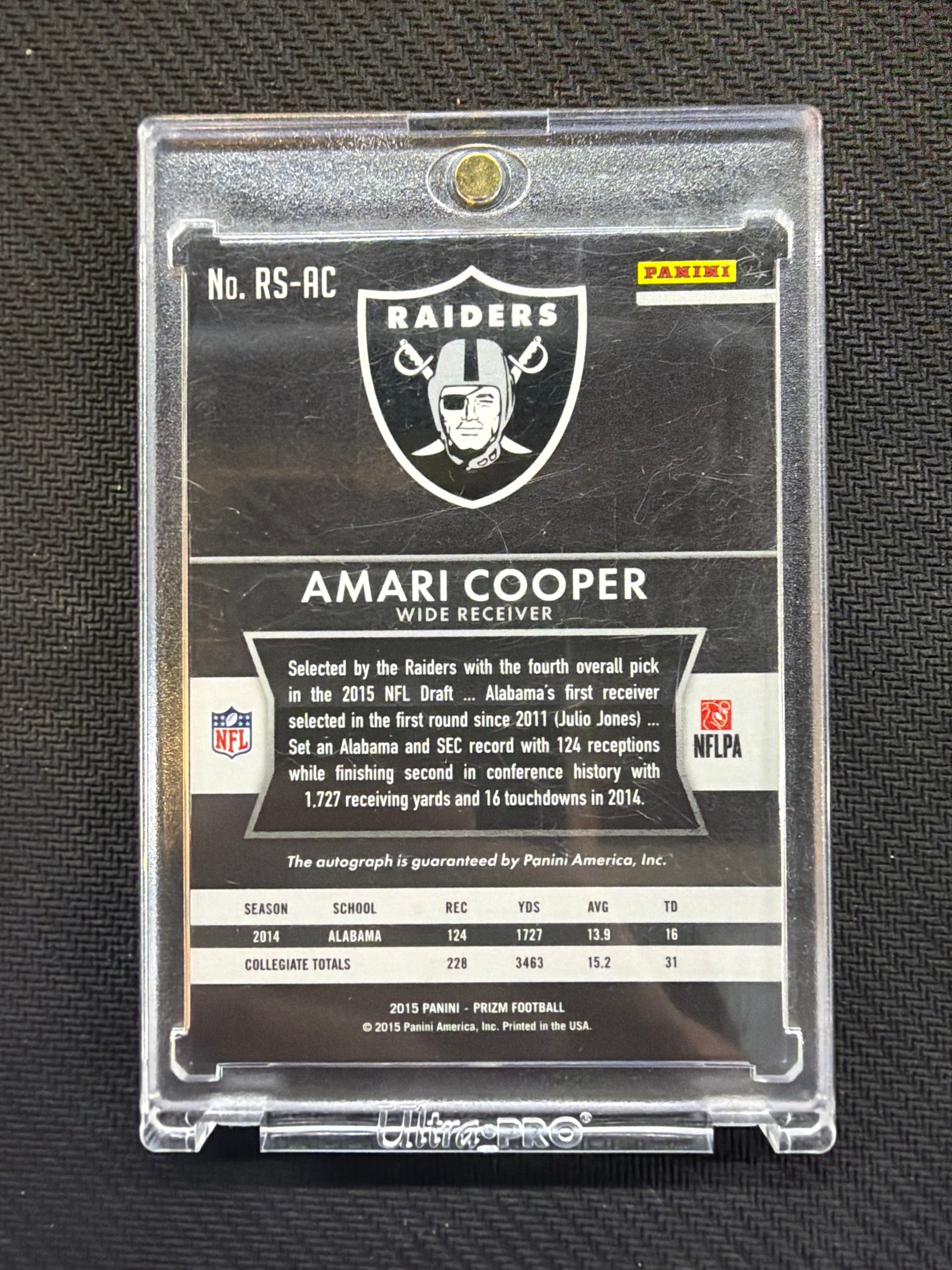2015 Prizm Amari Cooper Rookie Auto #RSAC alabama