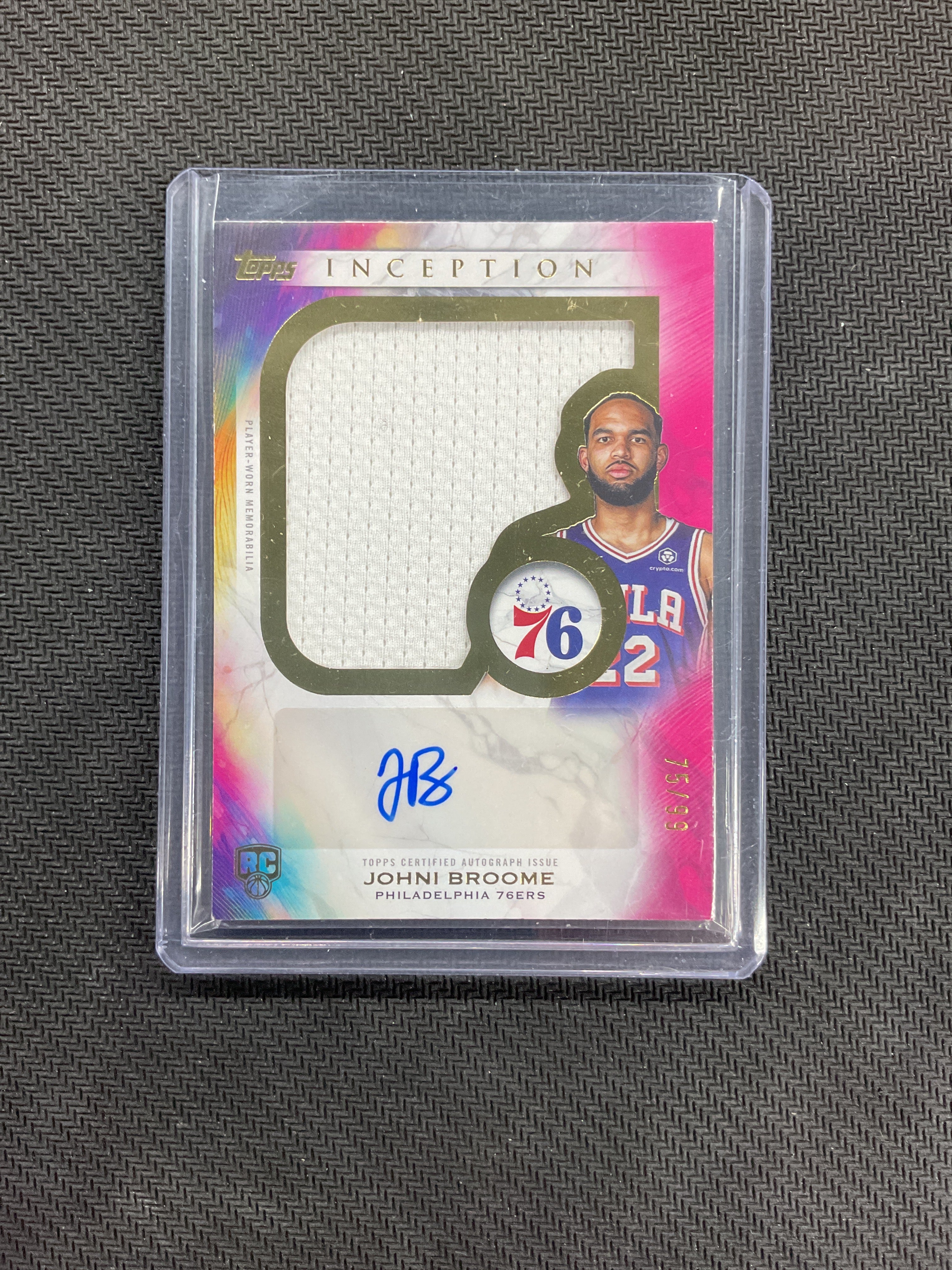 2025/26 Topps Inception Johni Broome Rookie Patch Auto /99 76ers Auburn