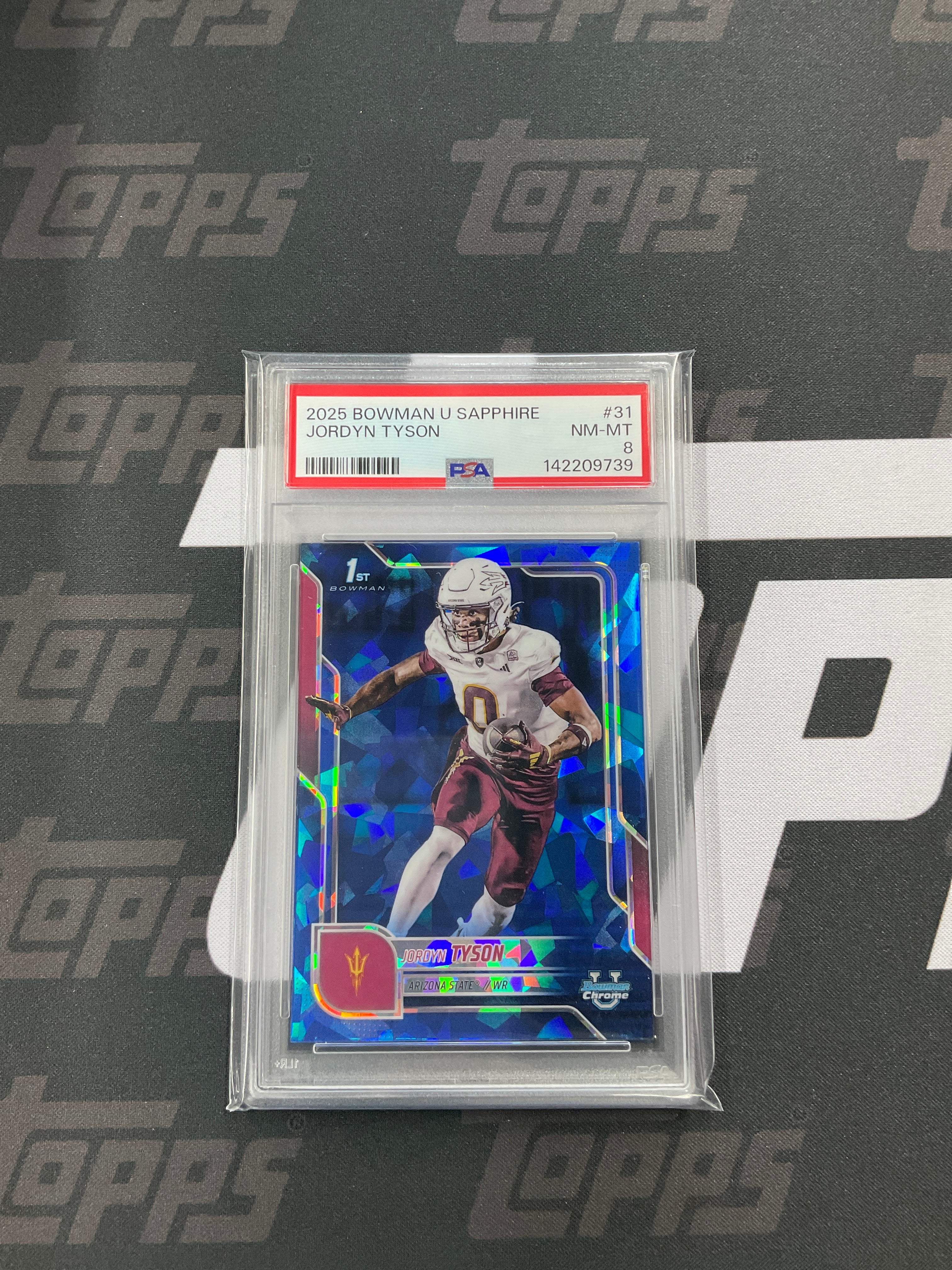 2025 Bowman U Sapphire Jordyn Tyson Rookie PSA 8