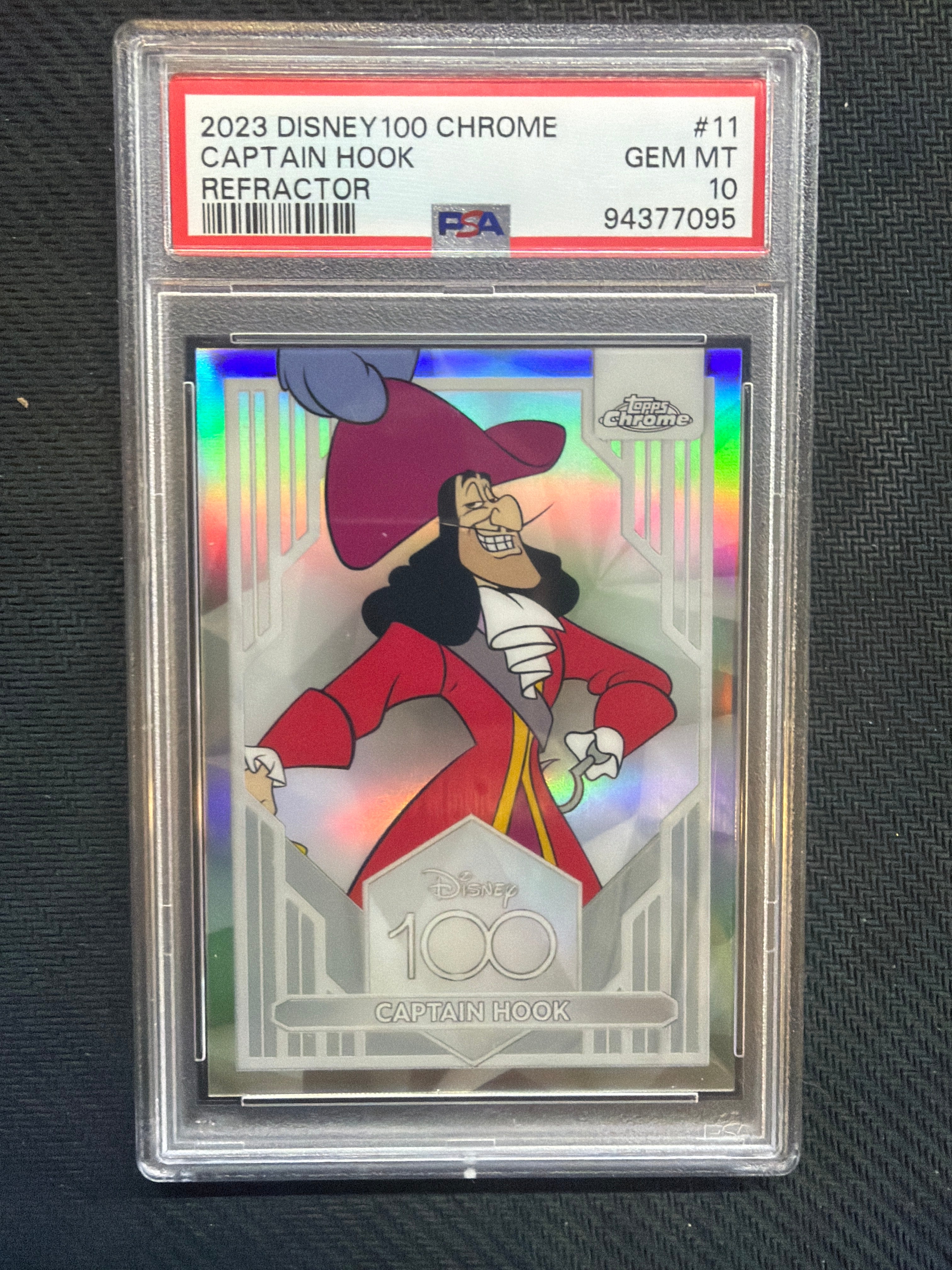2023 Topps Chrome Disney 100 Captain Hook Refractor #11 PSA 10 095