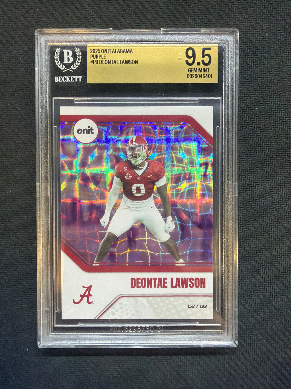 2025 Onit Alabama Deontae Lawson Purple /199 BGS 9.5 Alabama