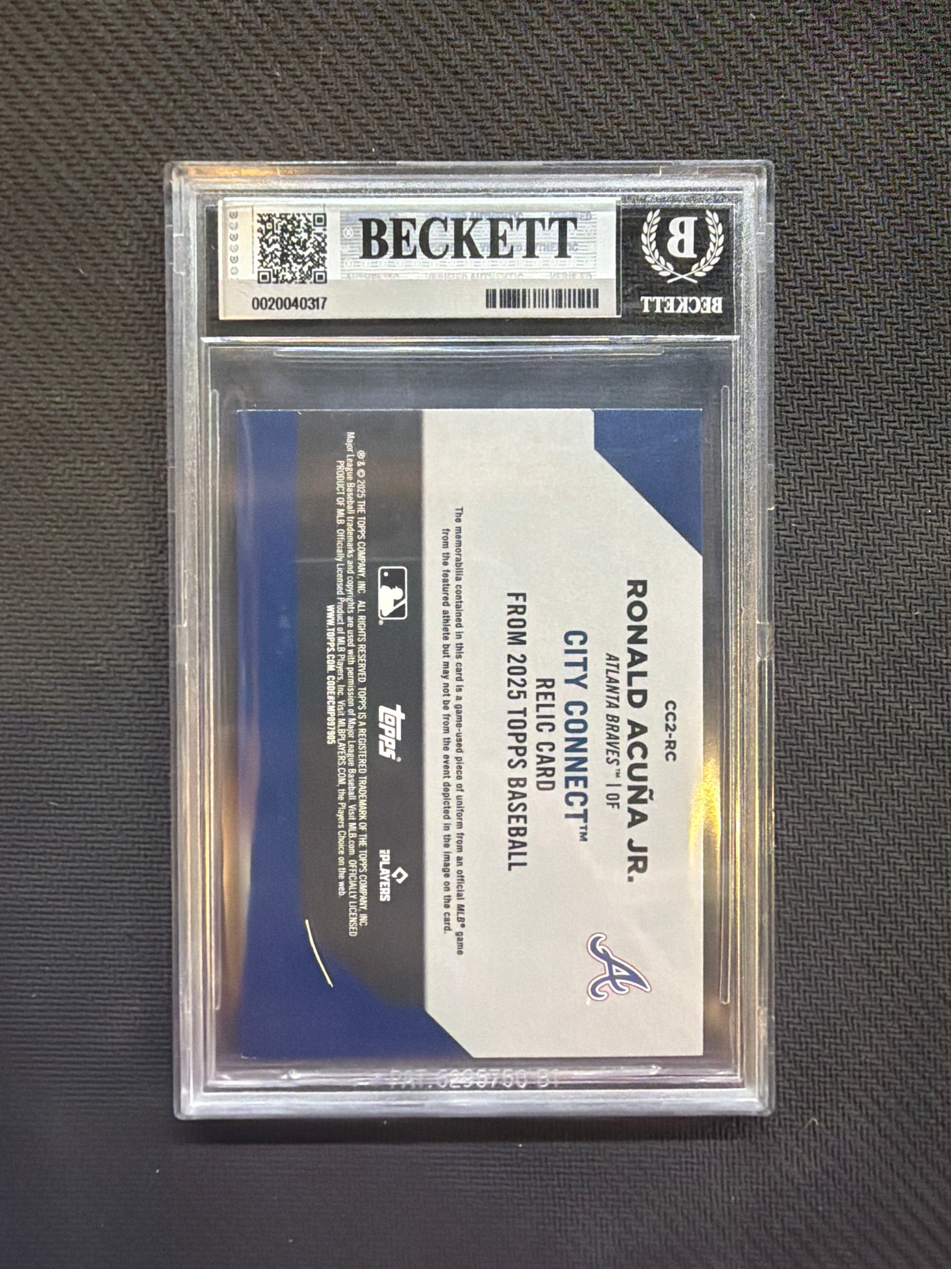2025 Topps Ronald Acuna Jr City Connect Swatches Blue /150 BGS 8 Braves