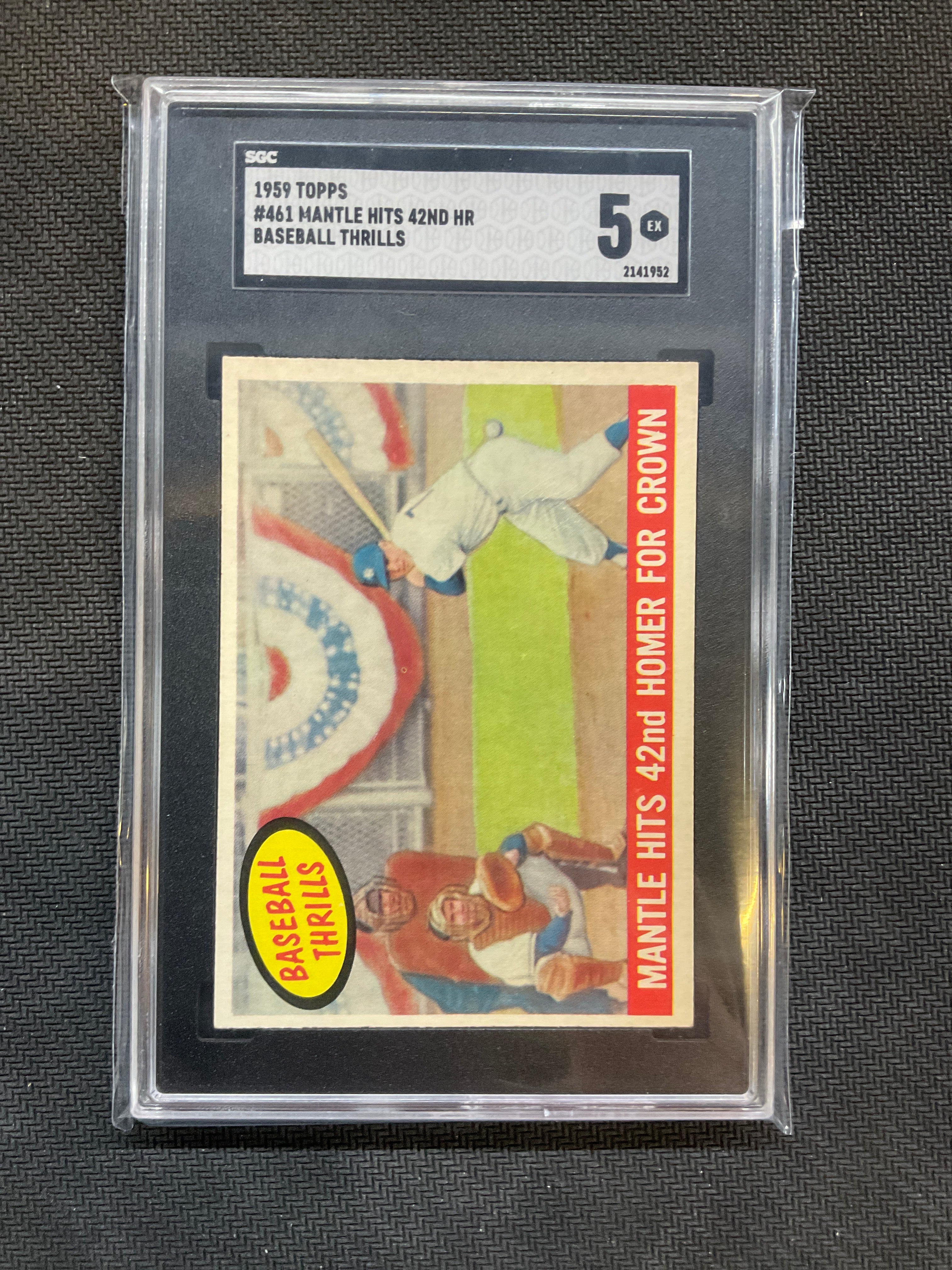 1959 Topps #461 Mantle Hits 42nd HR Baseball Thrills SGC 5 Yankees