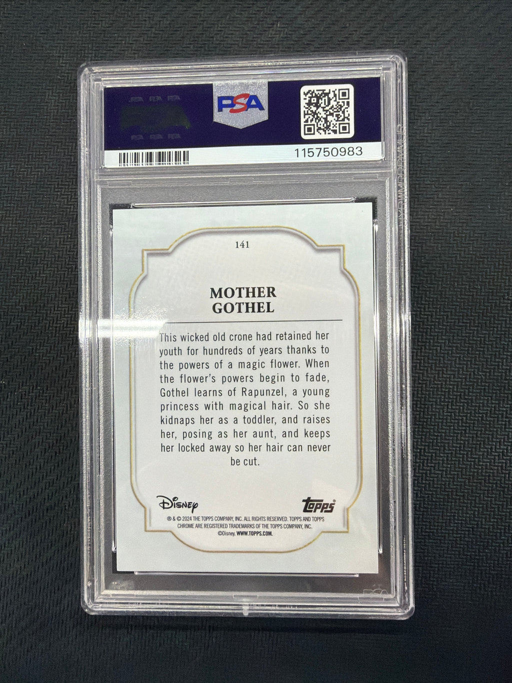 2024 Topps Chrome Disney Sapphire Mother Gothel Red /5 PSA 10 #141