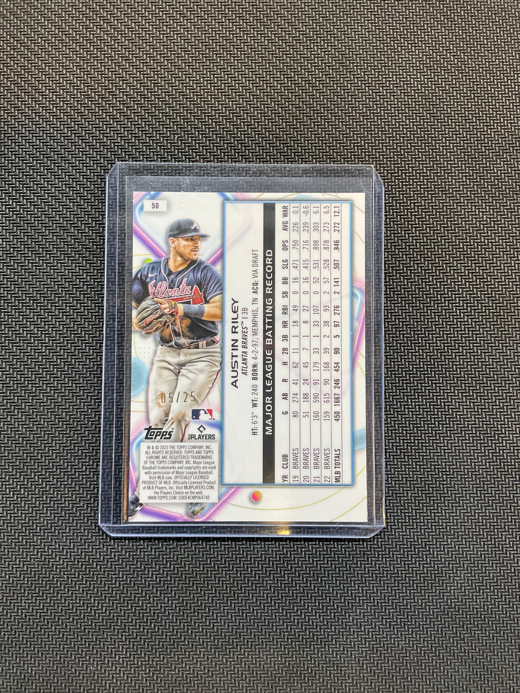 2023 Topps Chrome Cosmic Austin Riley Orange Wave /25 Braves