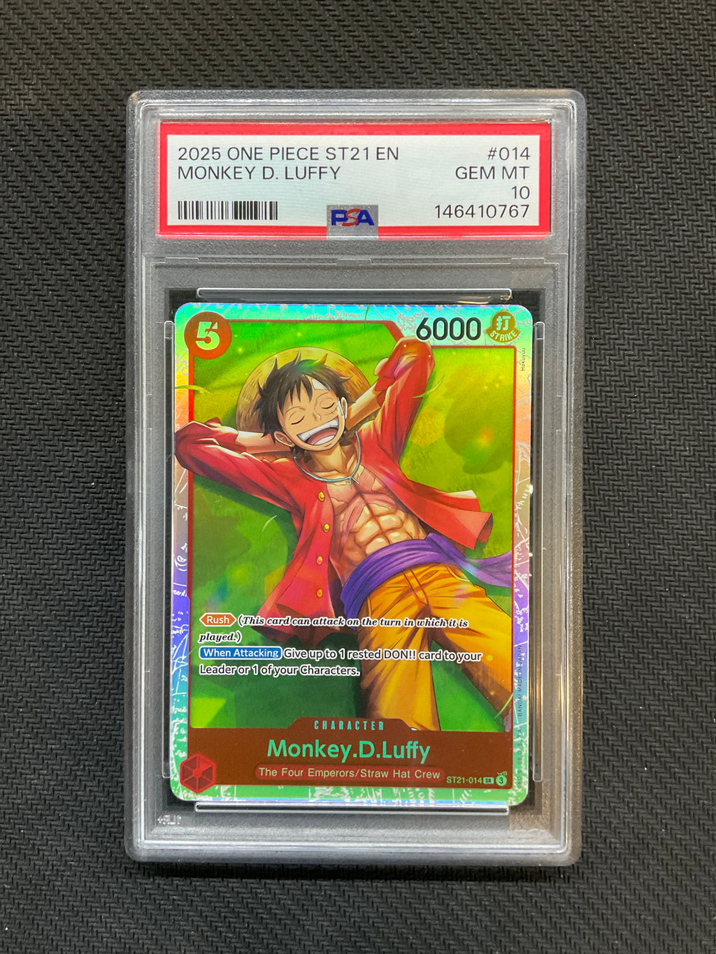2025 ONE PIECE STARTER DECK ST21-EX GEAR 5 #014 MONKEY D. LUFFY PSA 10 767