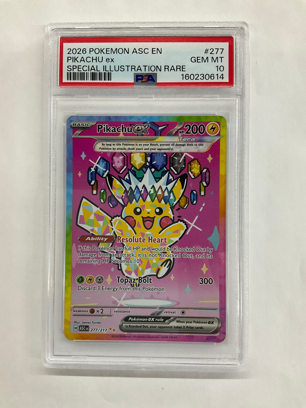 2026 Pokemon Ascended Heroes Pikachu ex 277 PSA 10
