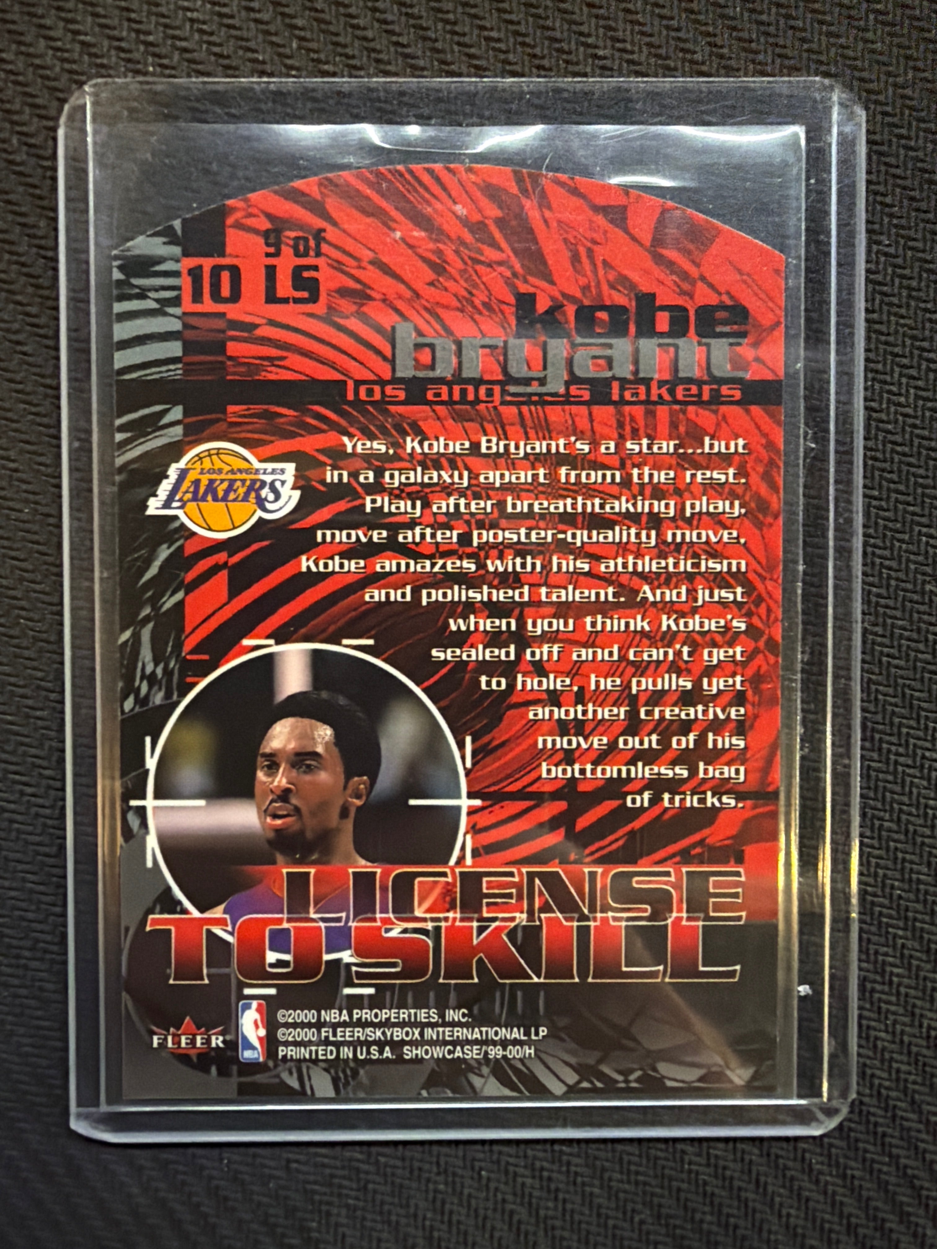1999 Flair Showcase Kobe Bryant License To Skill #9 Lakers