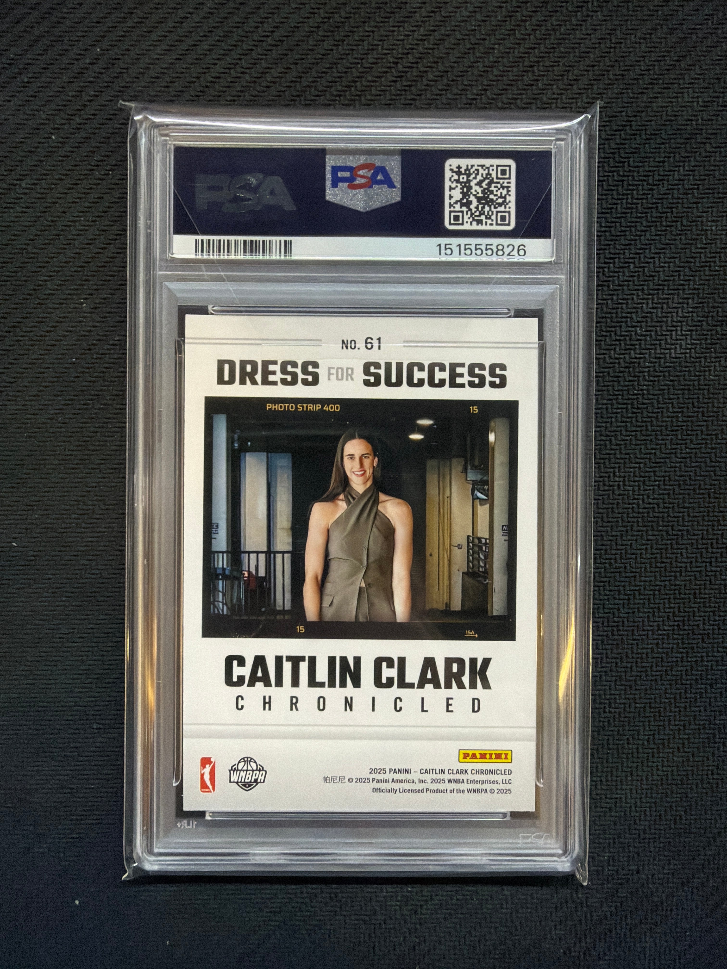 2025 Caitlin Clark Chronicled Caitlin Clark Dress For Success Holo PSA 9