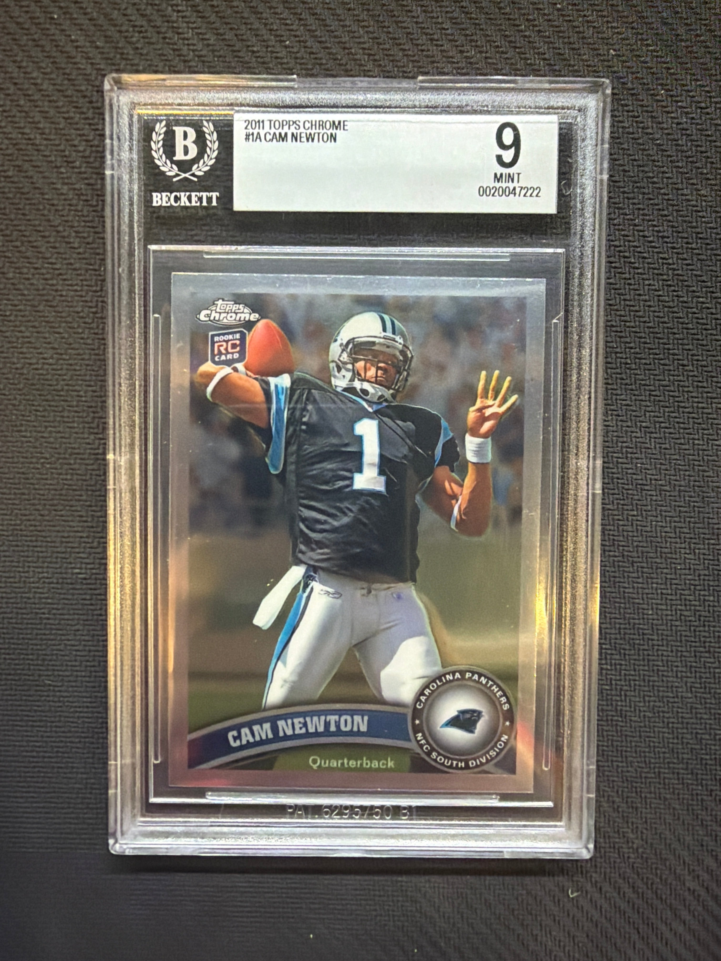 2011 Topps Chrome Cam Newton Rookie BGS 9 222 Auburn