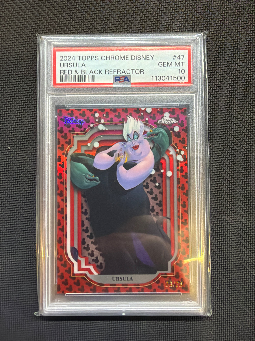 2024 Topps Chrome Disney Ursula Red & Black /28 PSA 10
