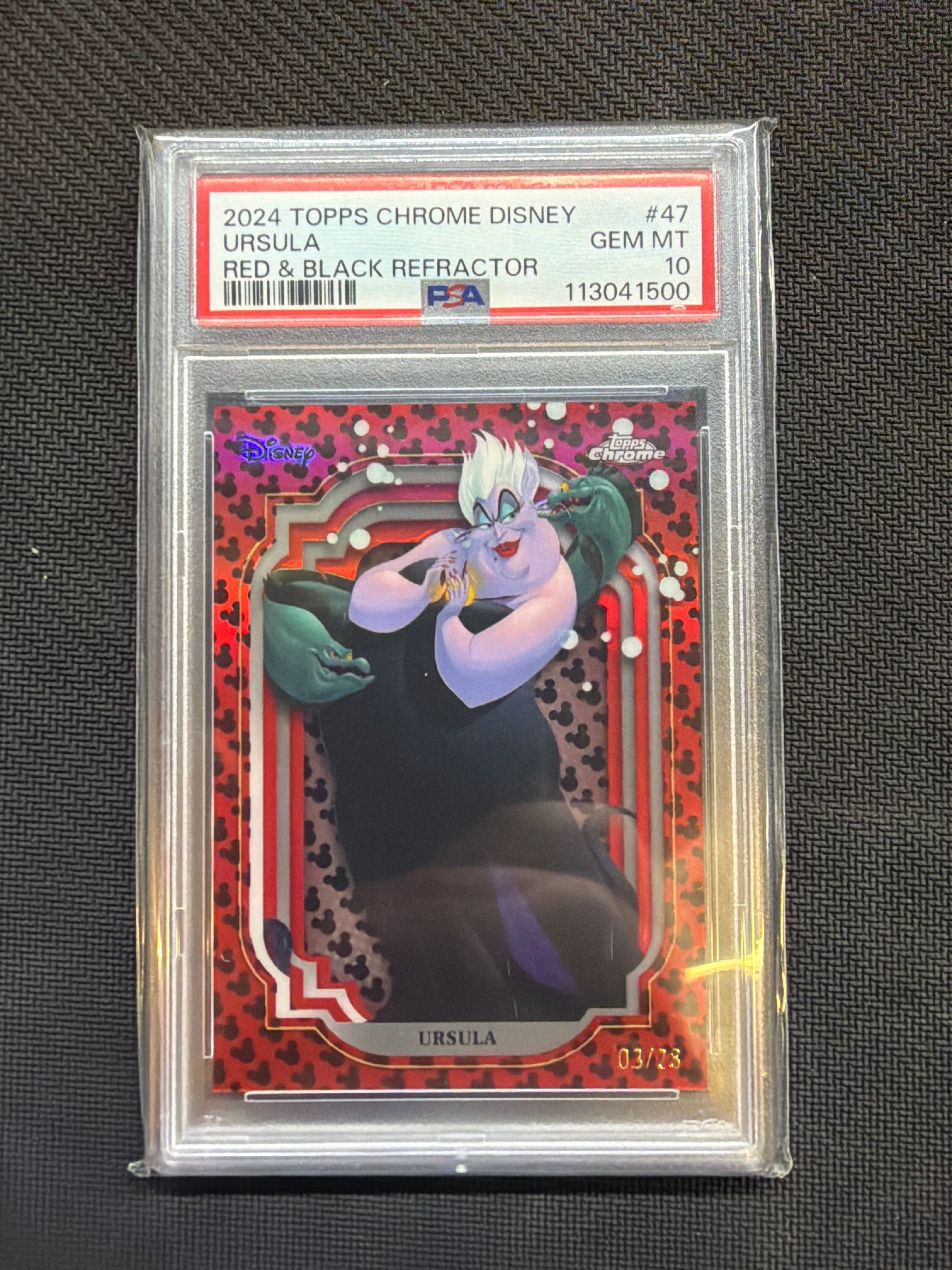 2024 Topps Chrome Disney Ursula Red & Black /28 PSA 10
