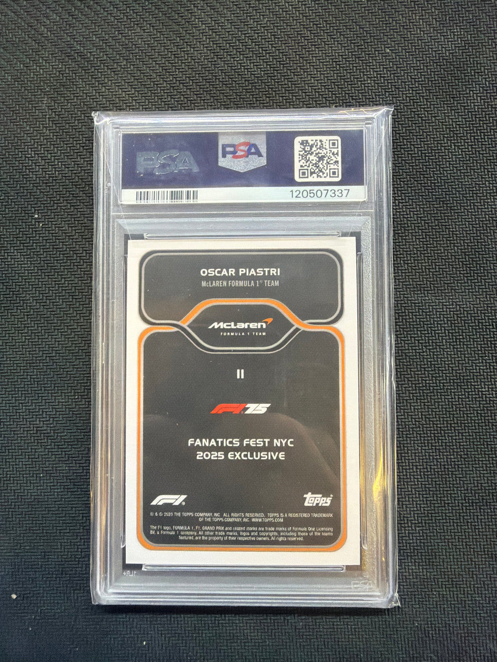 2025 Topps F1 Fanatics Fest Oscar Piastri #11 PSA 10