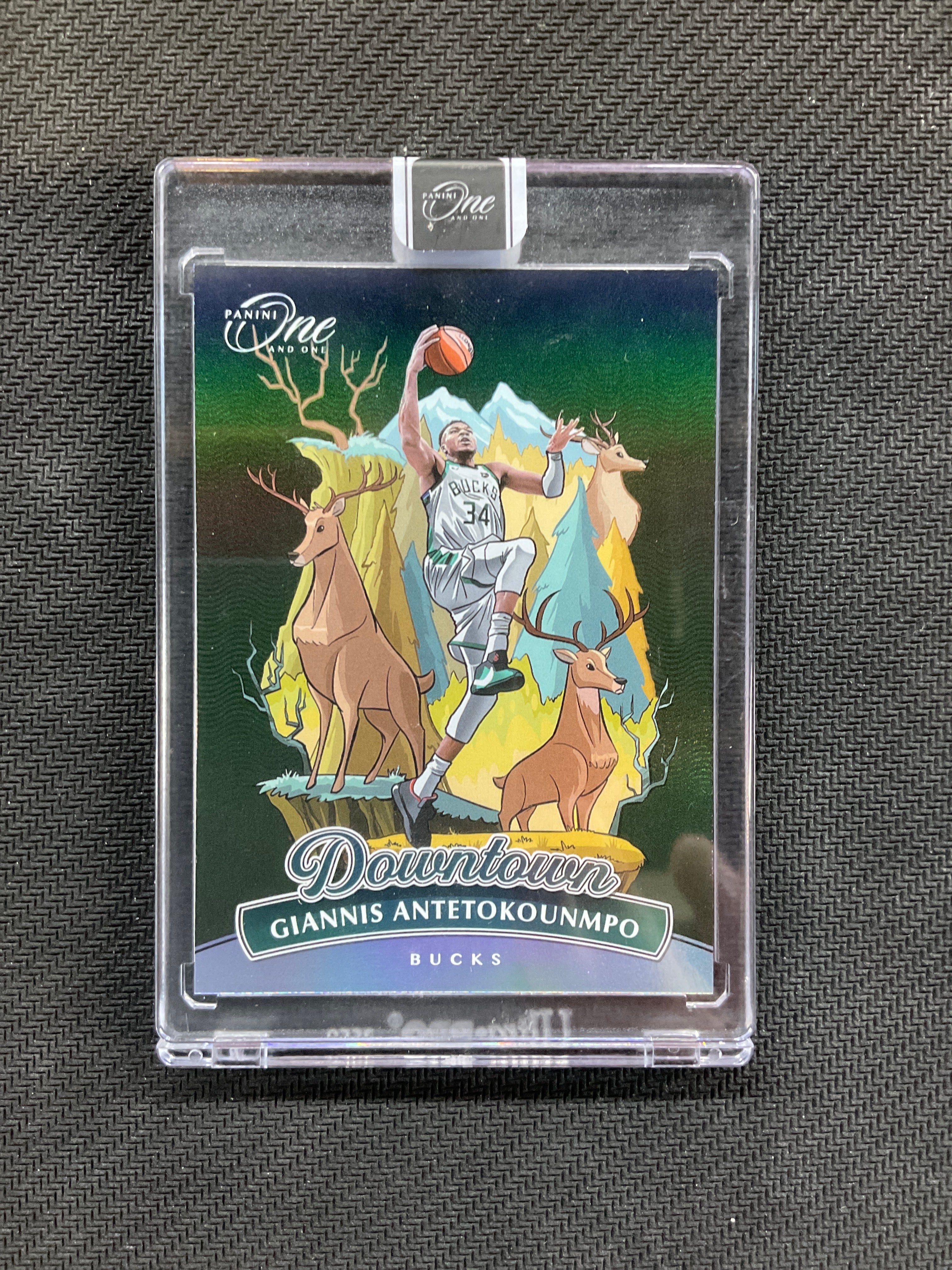 2023-24 Panini One & One Giannis Antetokounmpo Downtown! Bucks