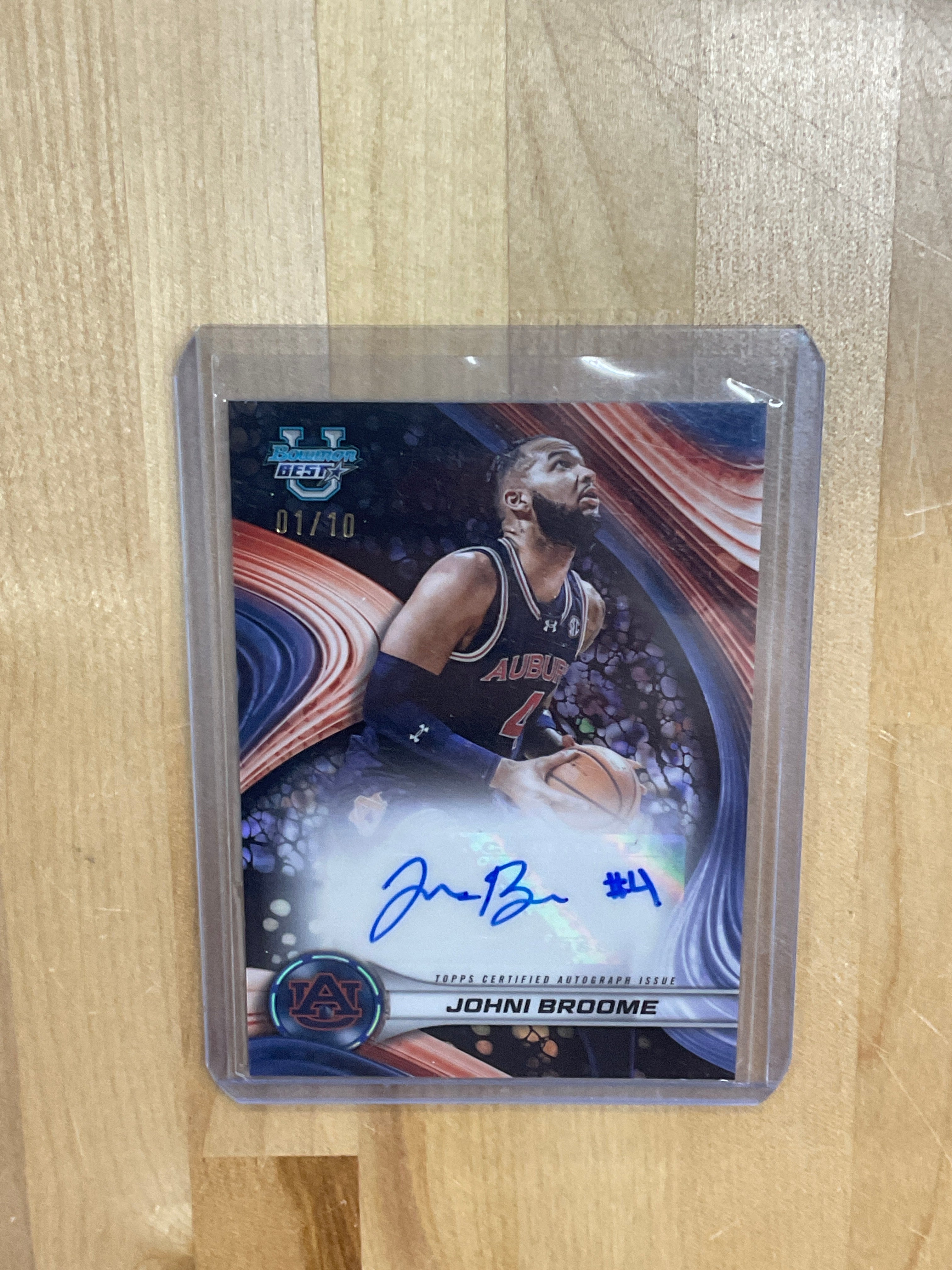 2024/25 Bowman Best Johni Broome Black Auto /10 Auburn
