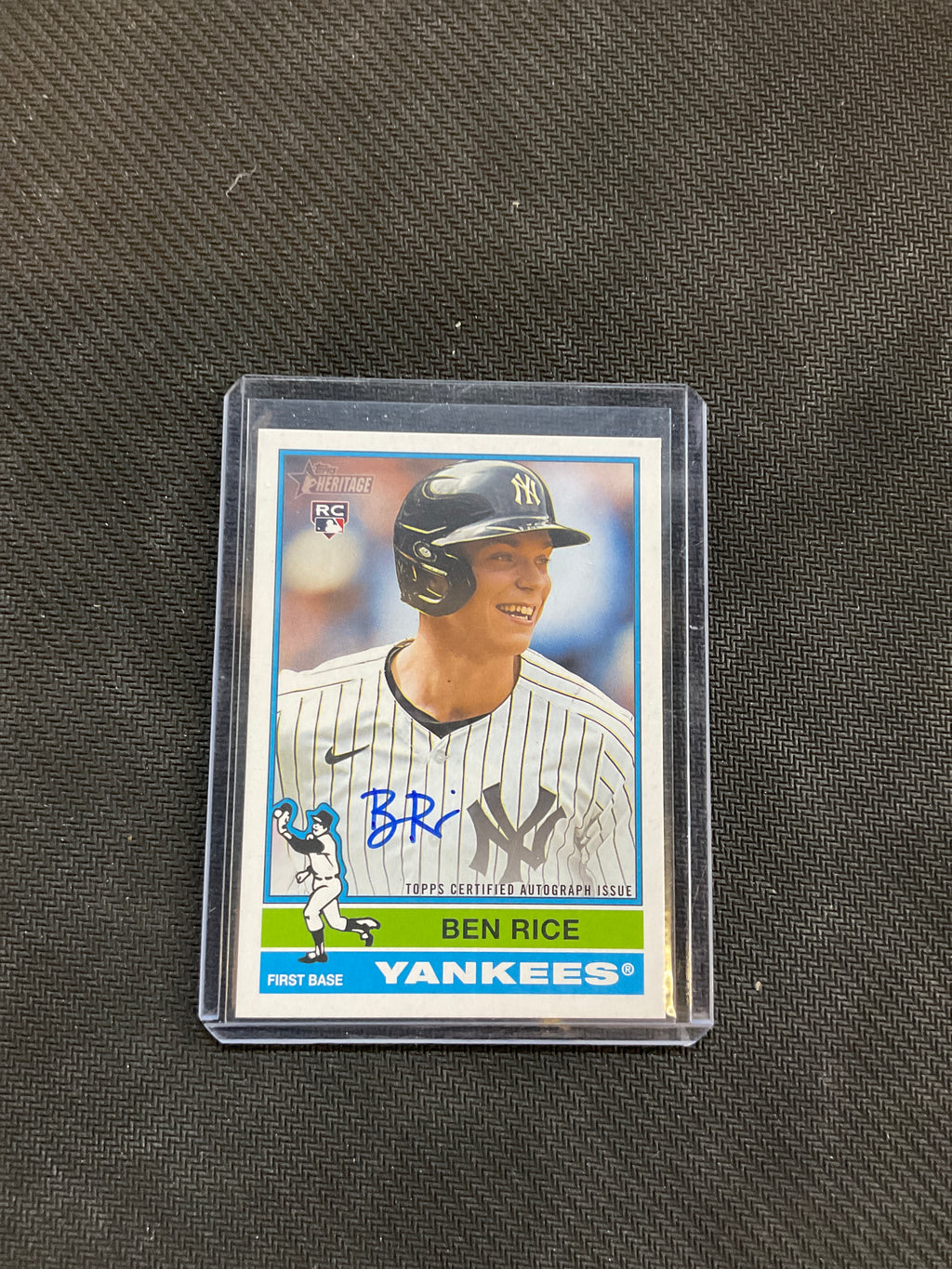 2025 Topps Heritage Ben Rice Real One Rookie Auto Blue Ink Yankees