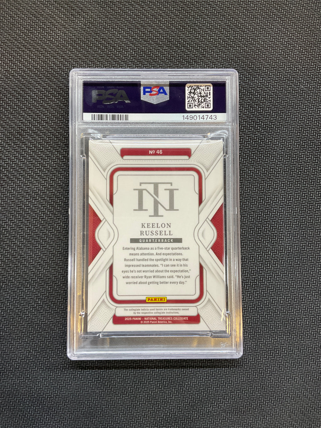 2025 National Treasures Collegiate /99 PSA 8 Alabama