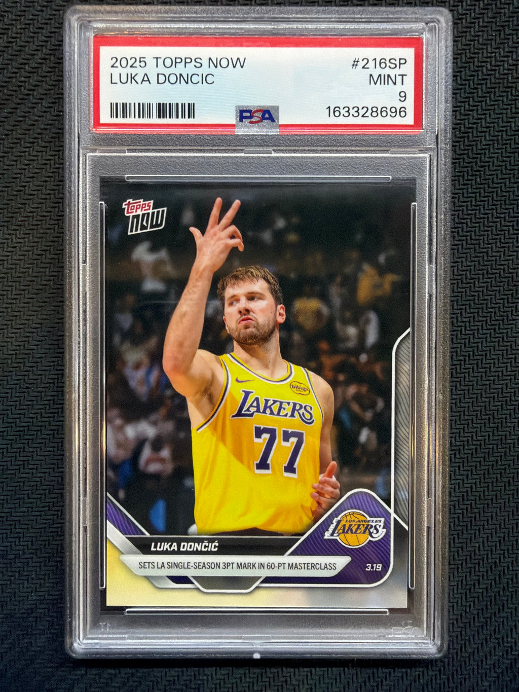 2025 Topps Now Luka Doncic #216SP PSA 9 Lakers