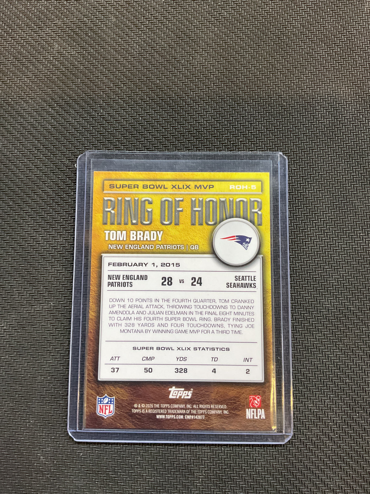 2026 Topps Flagship Football Tom Brady Ring of Honor /150 Patriots
