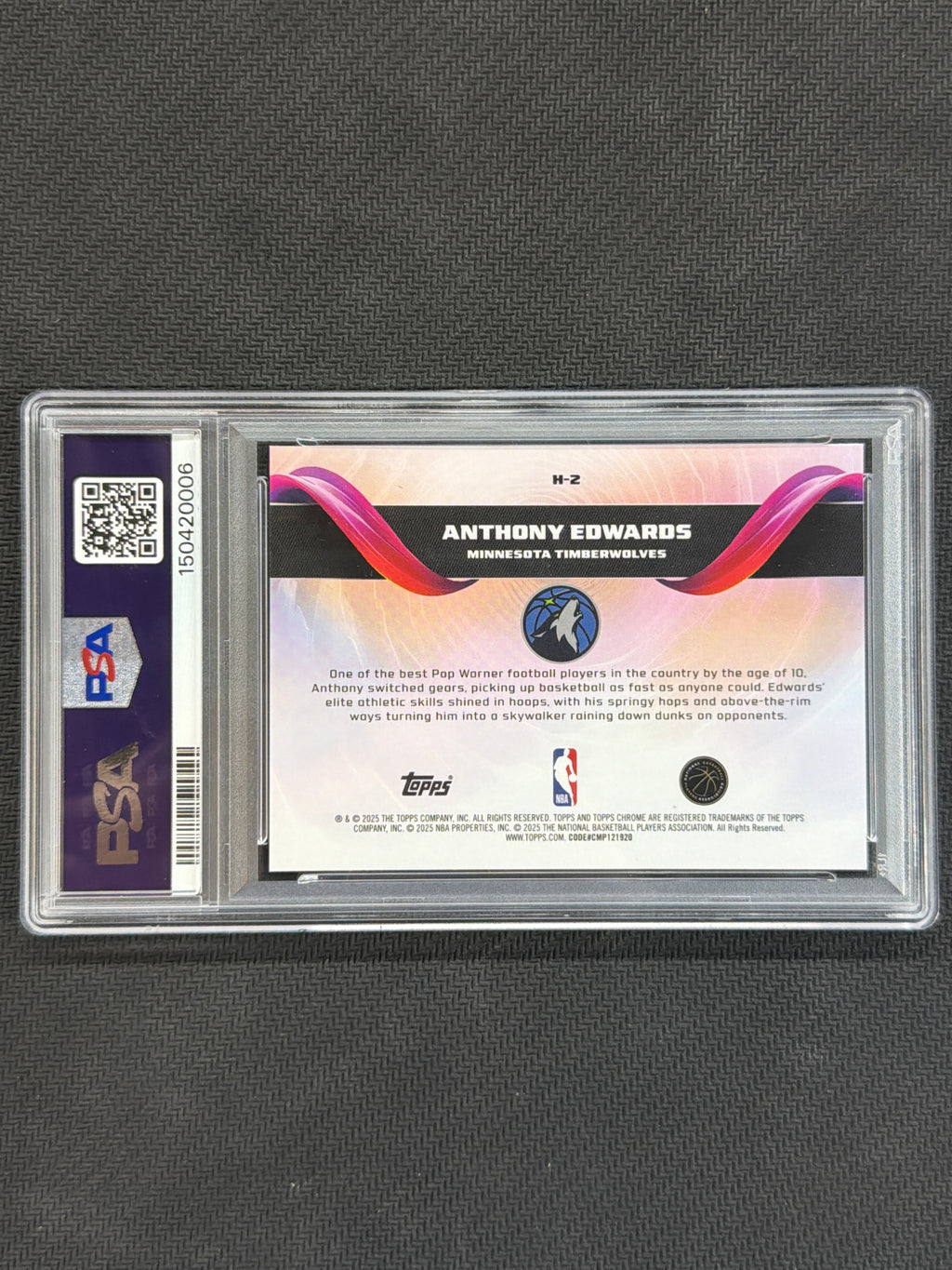 2025-26 Topps Chrome Anthony Edwards Helix PSA 10 006