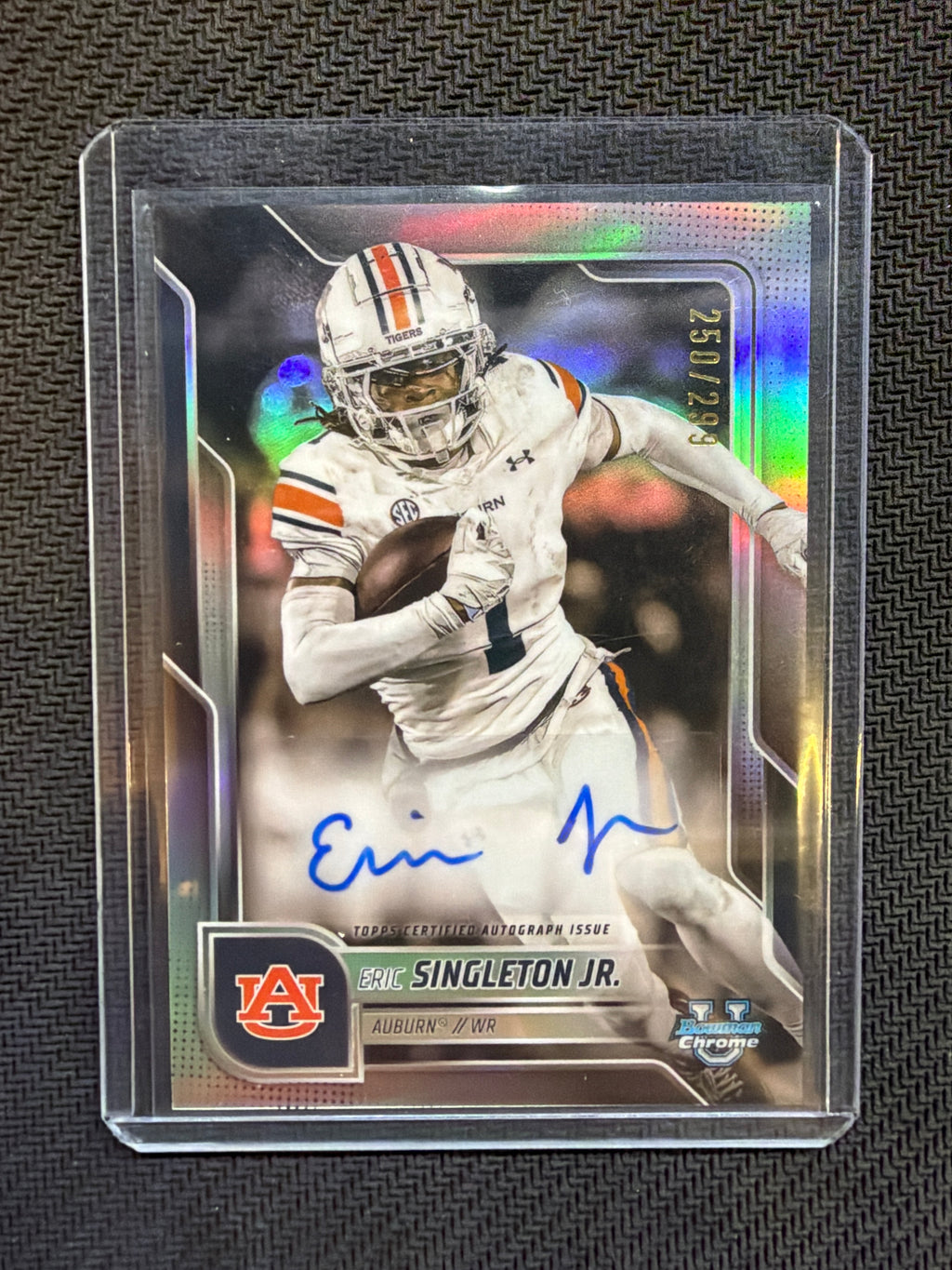 2025 Bowman Chrome U Eric Singleton Auto Refractor /299 Auburn