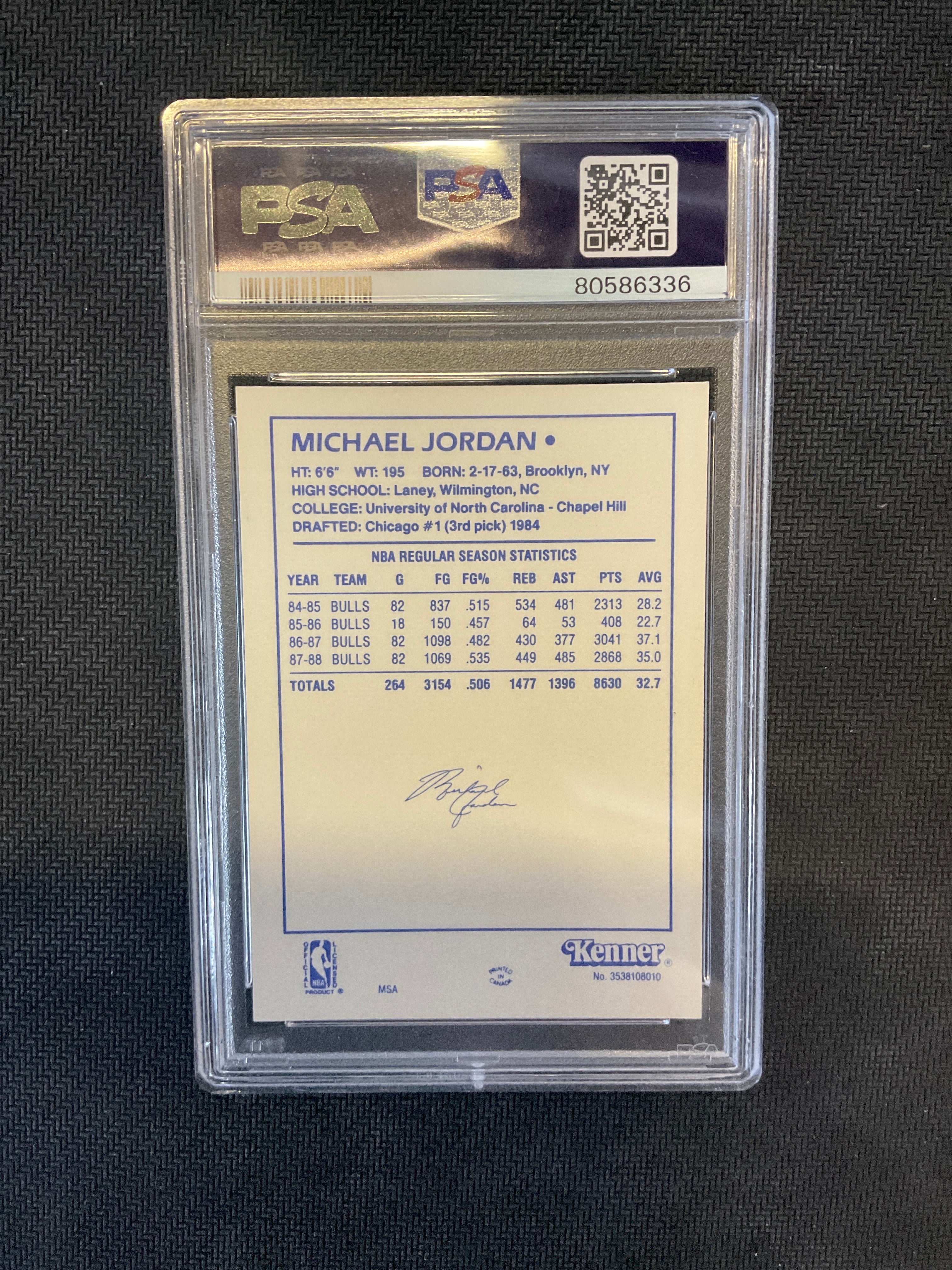 1988 Kenner Michael Jordan Starting Lineup PSA 9 Bulls 336