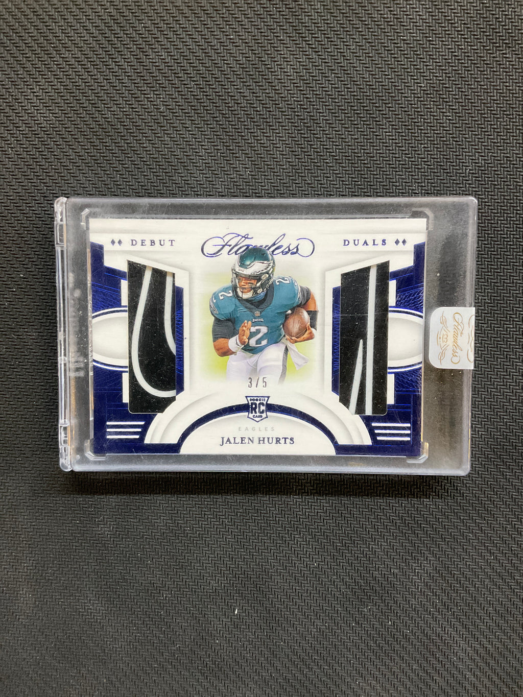2020 Flawless Jalen Hurts Rookie Patch /5 Eagles