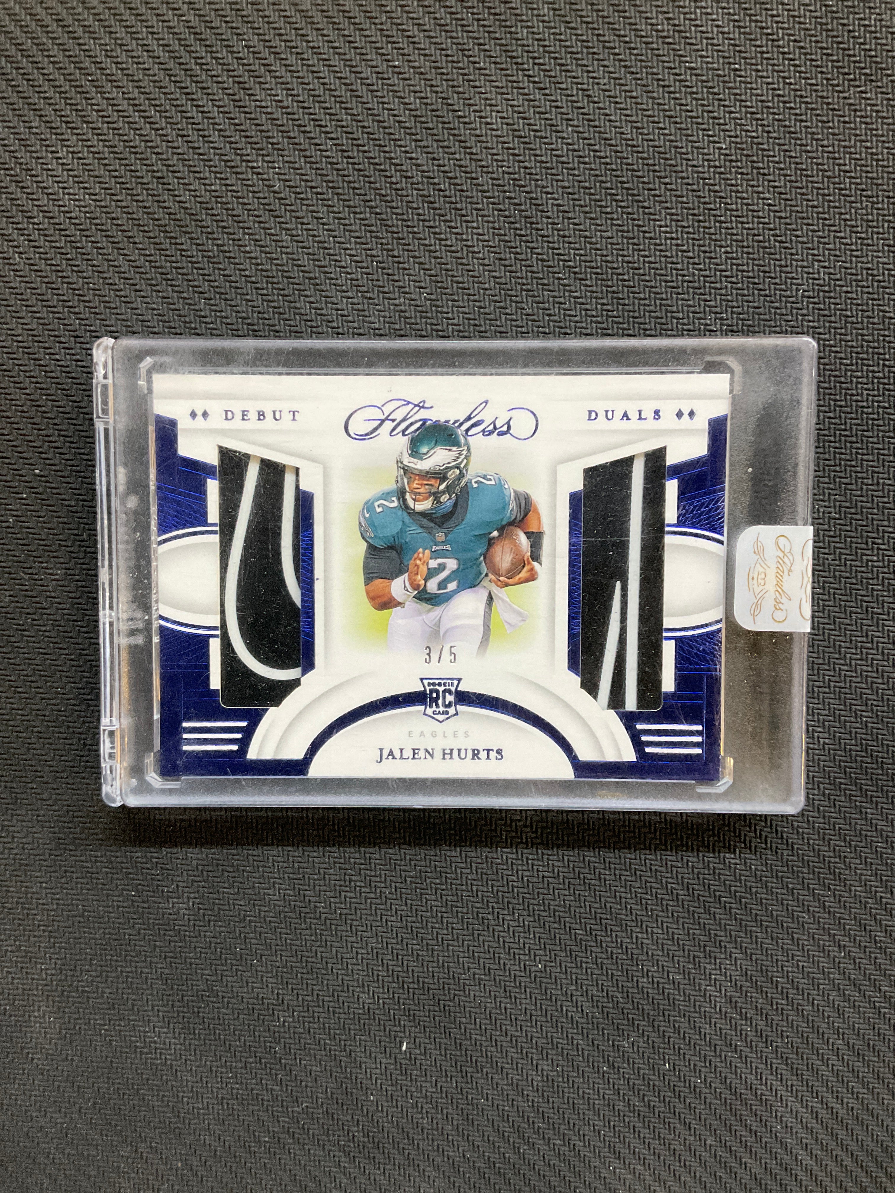 2020 Flawless Jalen Hurts Rookie Patch /5 Eagles