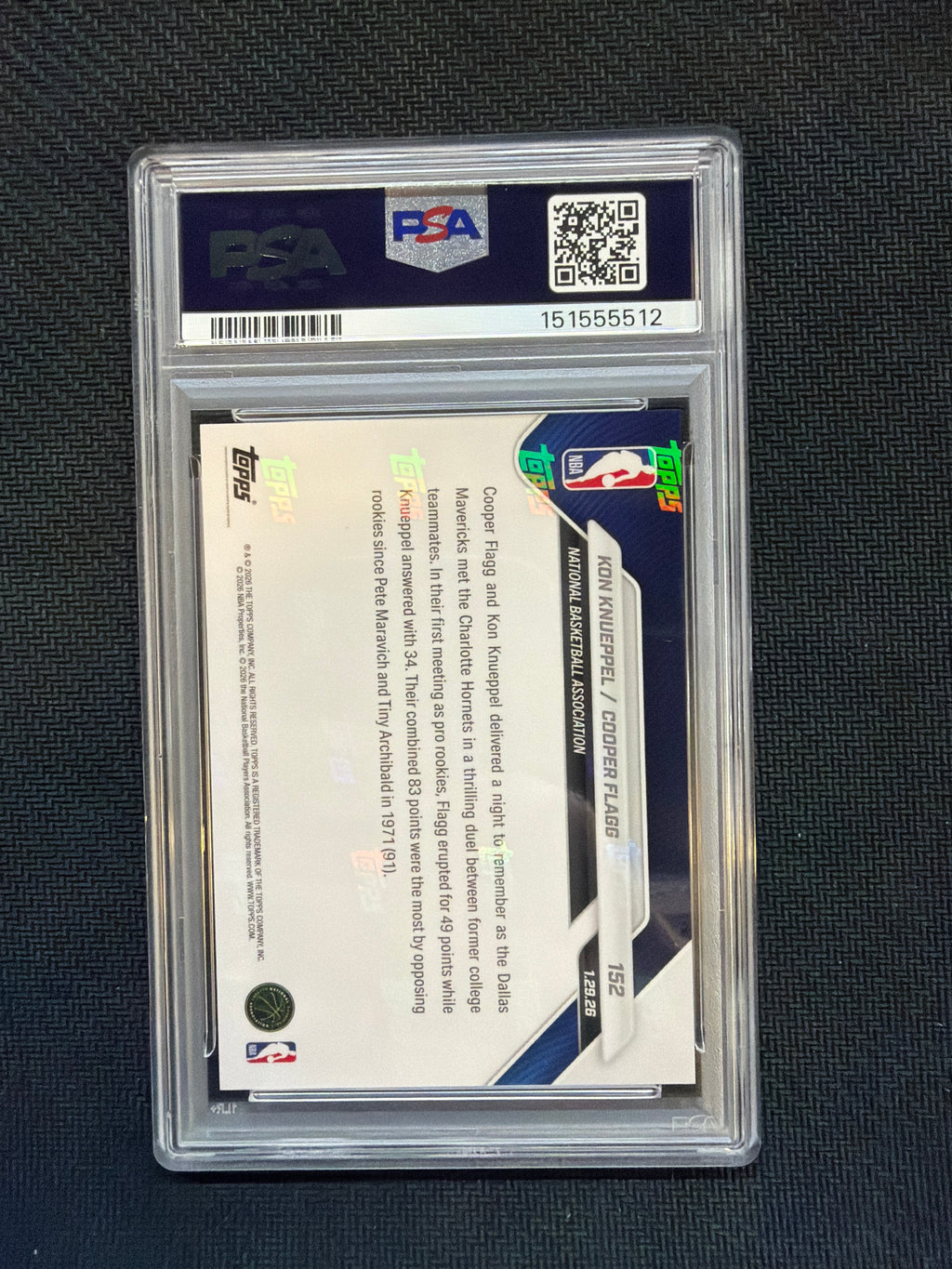 2025 Topps Now Cooper Flagg Kon Knueppel Rookie PSA 10 512