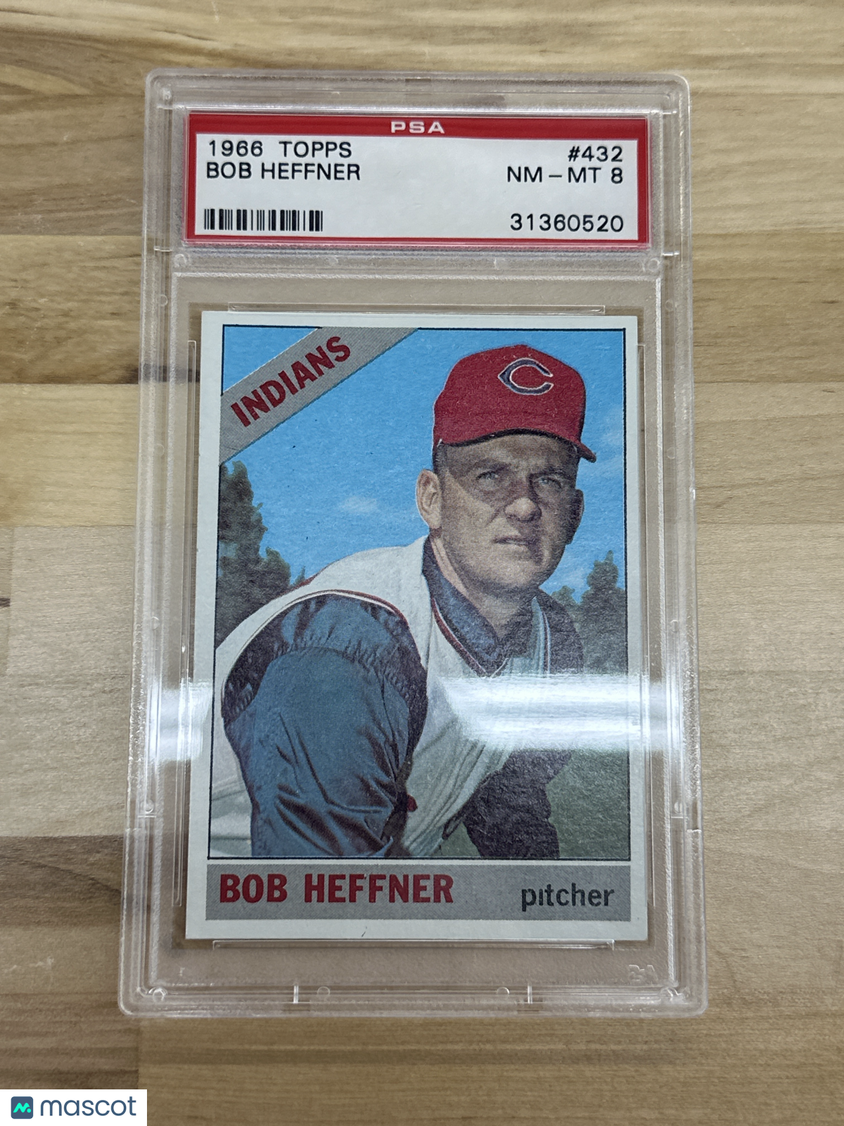 1966 Topps Bob Heffner #432 PSA 8