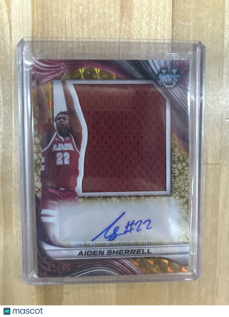 2024-25 Bowman Best University - GOLD Jumbo Relic AUTO - Aiden Sherrell /50