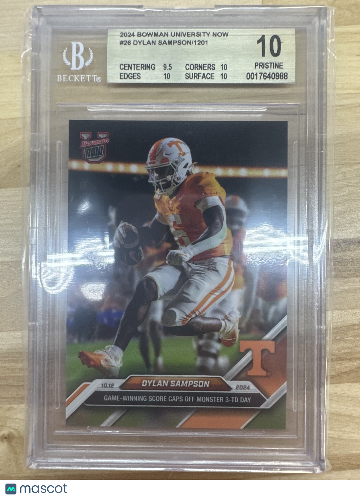 2024 Bowman Now #26 Dylan Sampson BGS 10