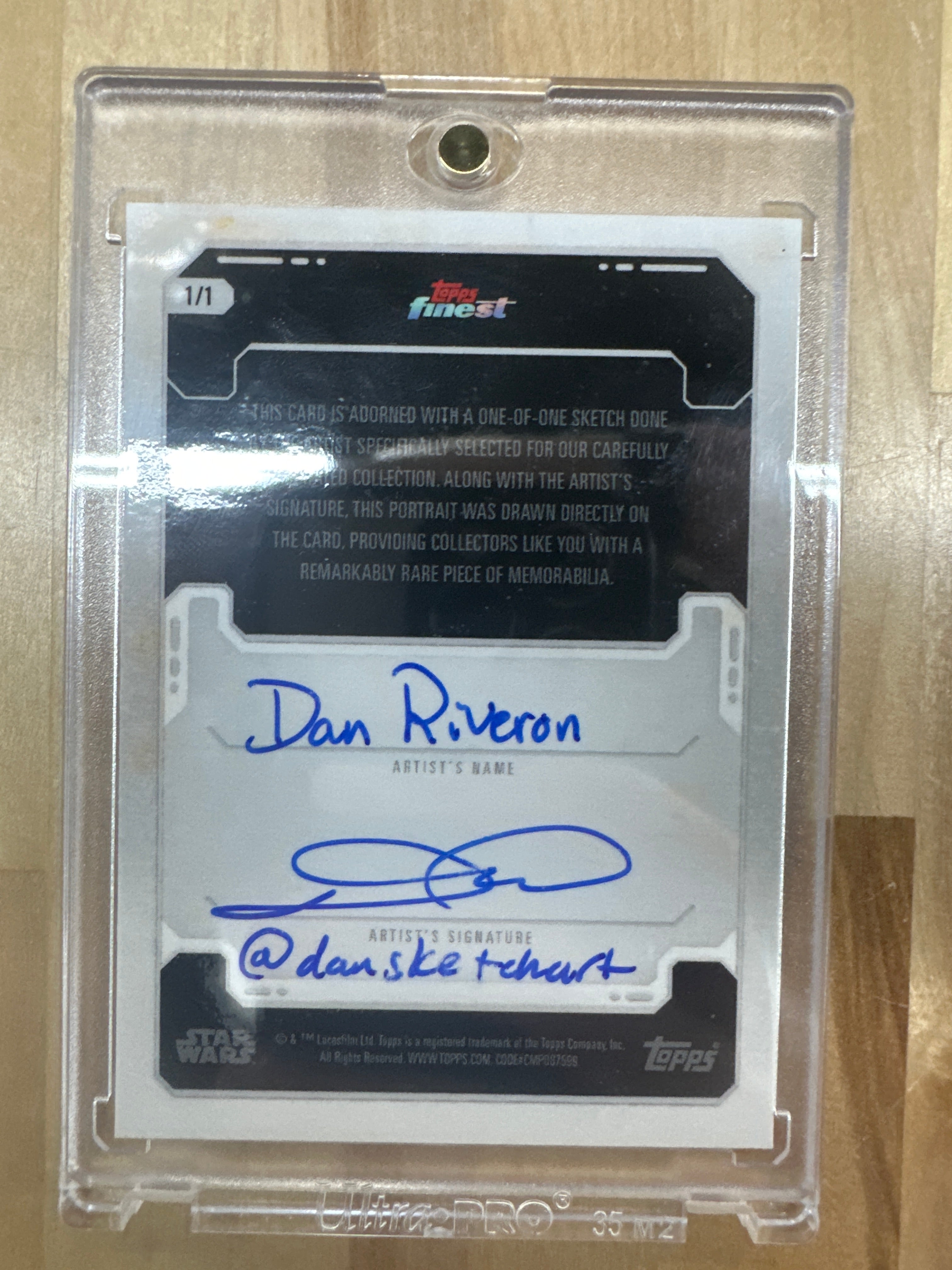 Don Riveron Topps Finest Sketch Auto 1/1 @Dansketchart