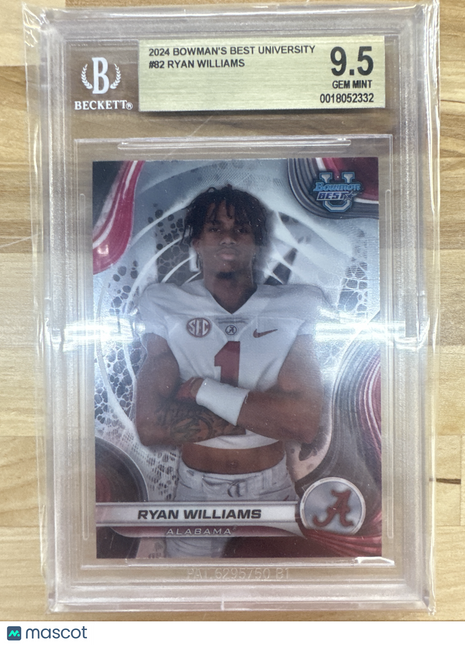 2024 Bowman Chrome University Ryan WIlliams BGS 9.5