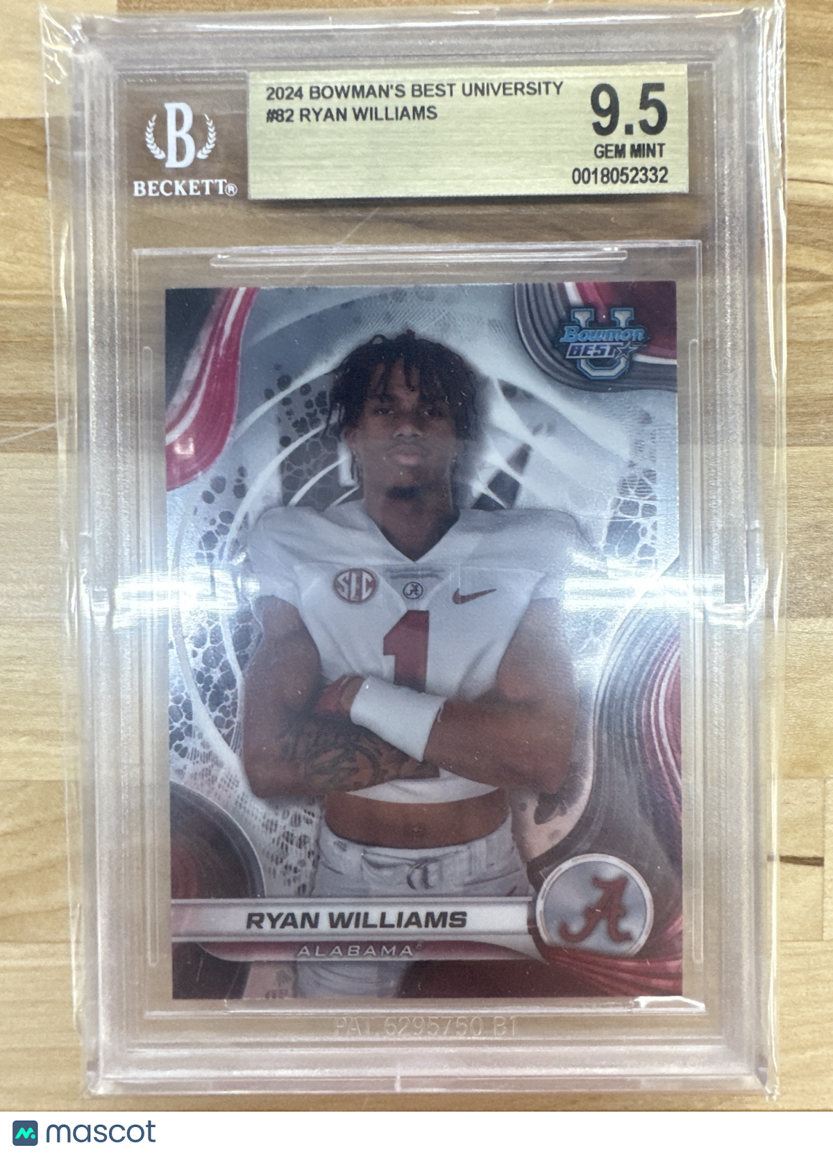 2024 Bowman Chrome University Ryan WIlliams BGS 9.5