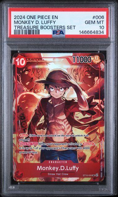 2024 ONE PIECE PROMOS 006 MONKEY D. LUFFY TREASURE BOOSTERS SET PSA 10 834