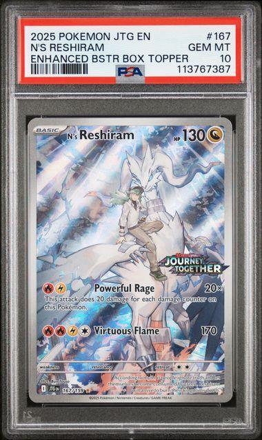 2025 Pokemon Journey Together N's Reshiram 167 PSA 10