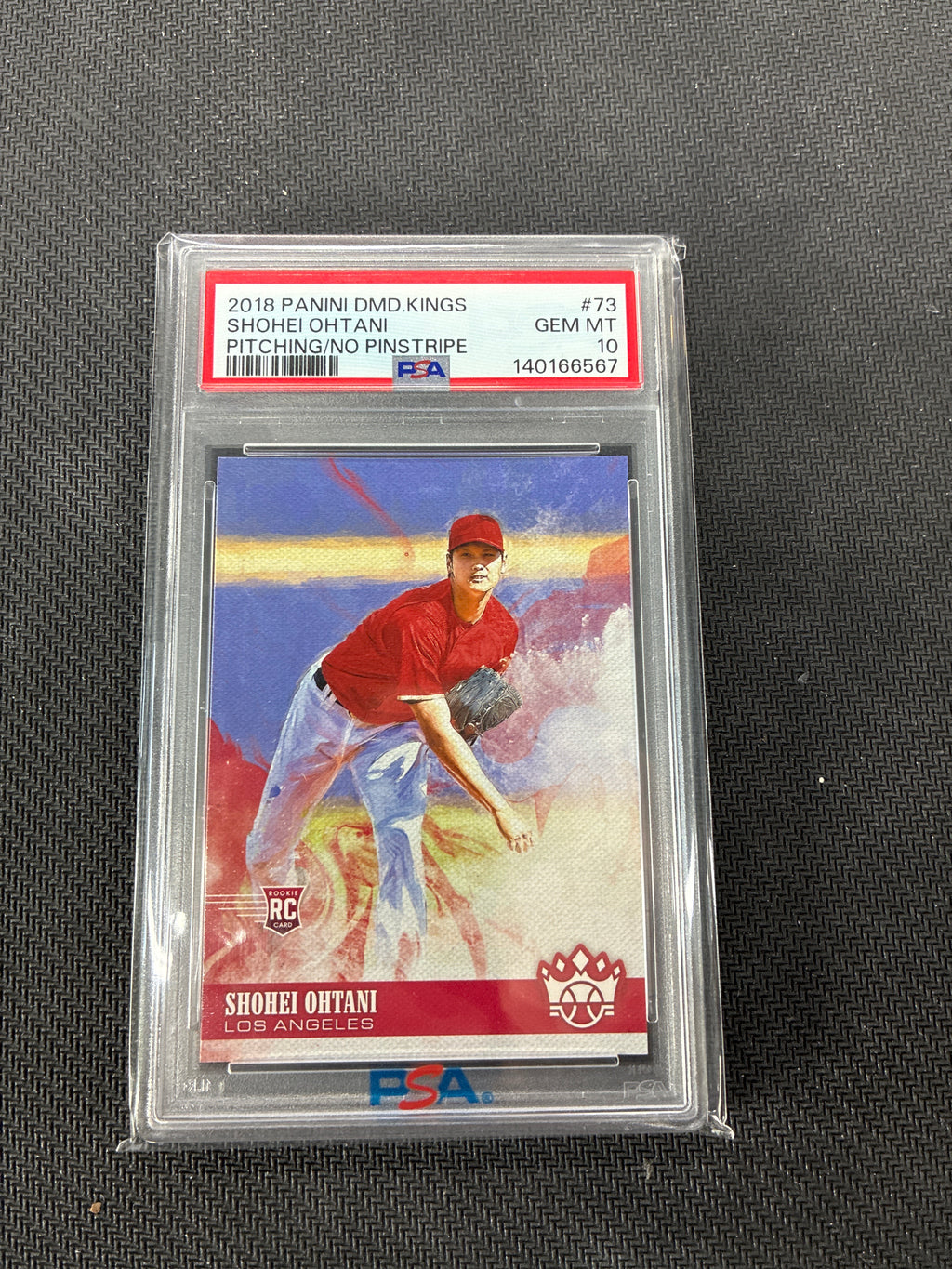 2018 Panini Diamond Kings Shohei Ohtani Pitching / No Pinstripes Rookie PSA 10 Angels