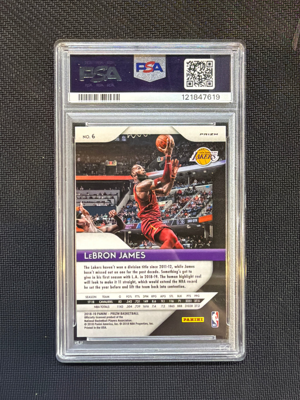 2018 Panini Prizm LeBron James Tiger Stripe PSA 10 Cavs 619