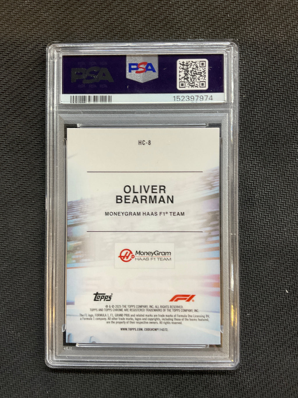 2025 Topps Chrome F1 Oliver Bearman Helmet Collection PSA 9 974