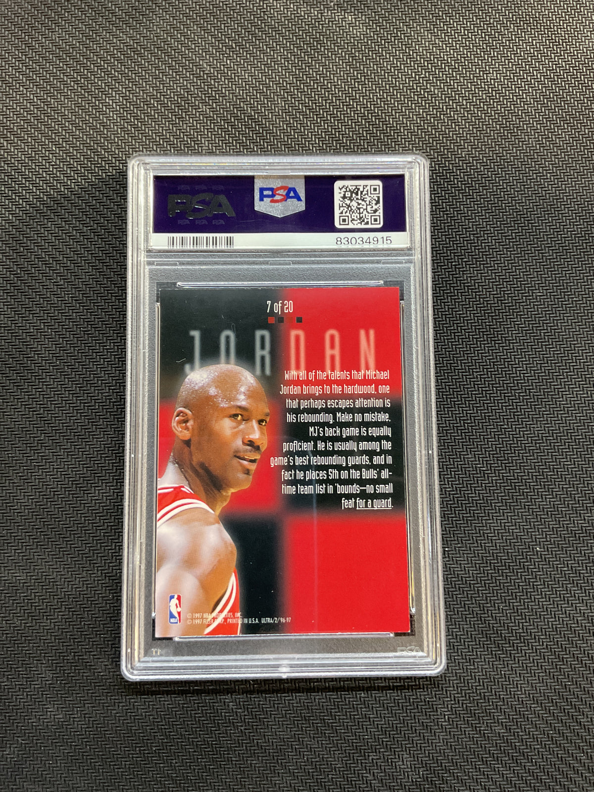 1996 Ultra Board Game Michael Jordan PSA 8 Bulls