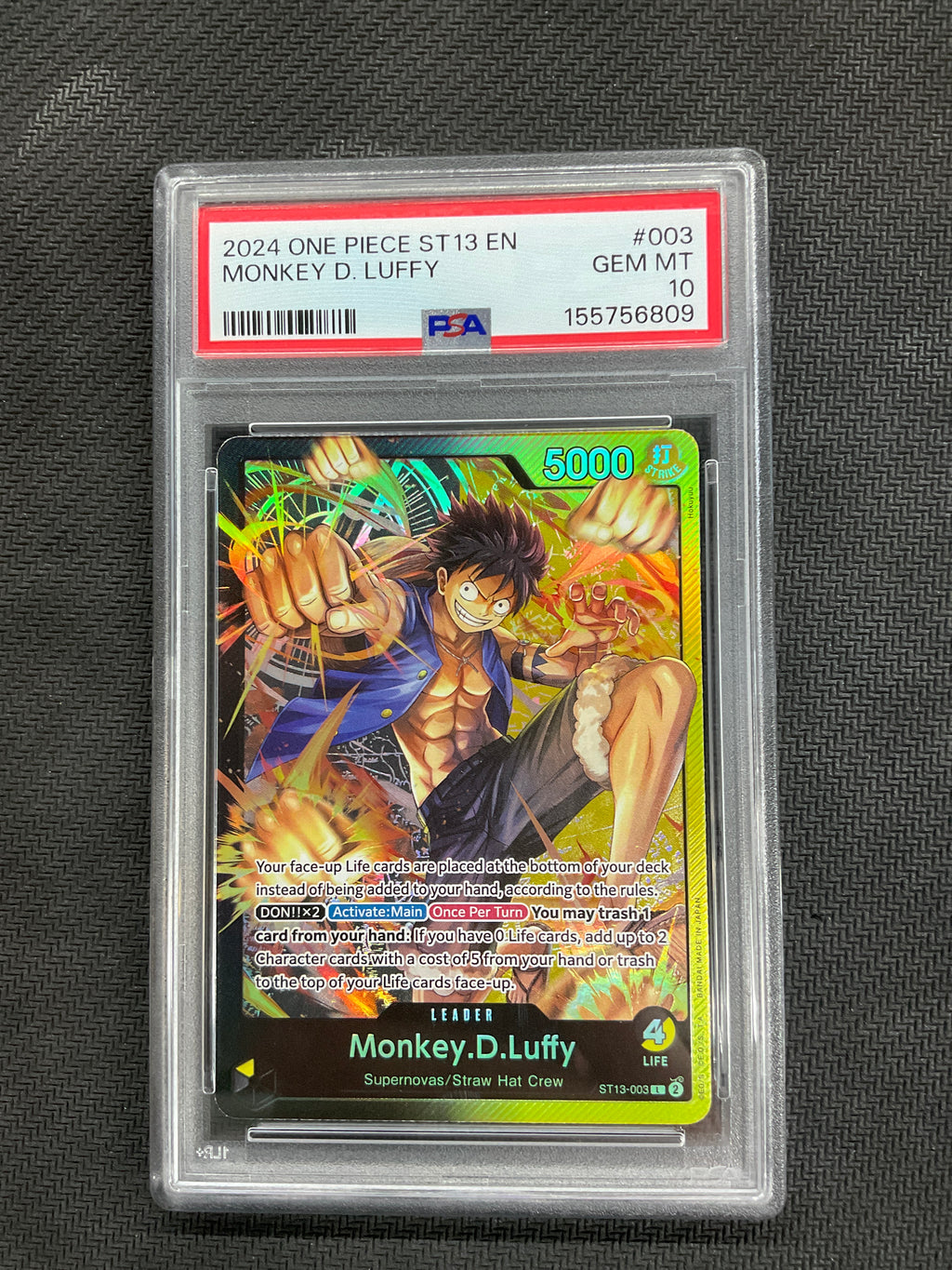 2024 One Piece ST13 Monkey D Luffy #003 PSA 10