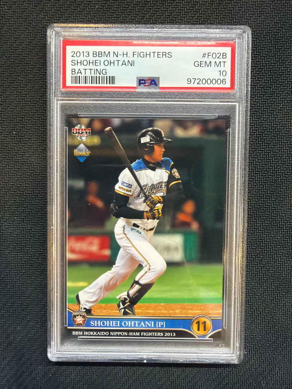 2013 BBM N-H Fighters Shohei Ohtani Batting Rookie PSA 10  006