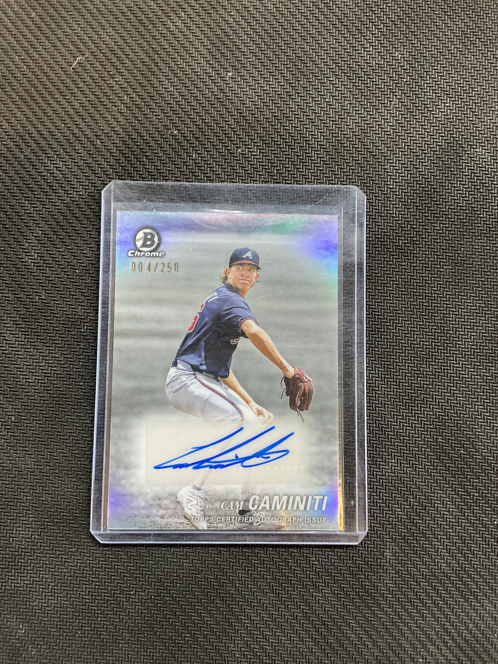 2025 Bowman Draft Chrome Cam Caminiti Achromatic Auto /250 Braves