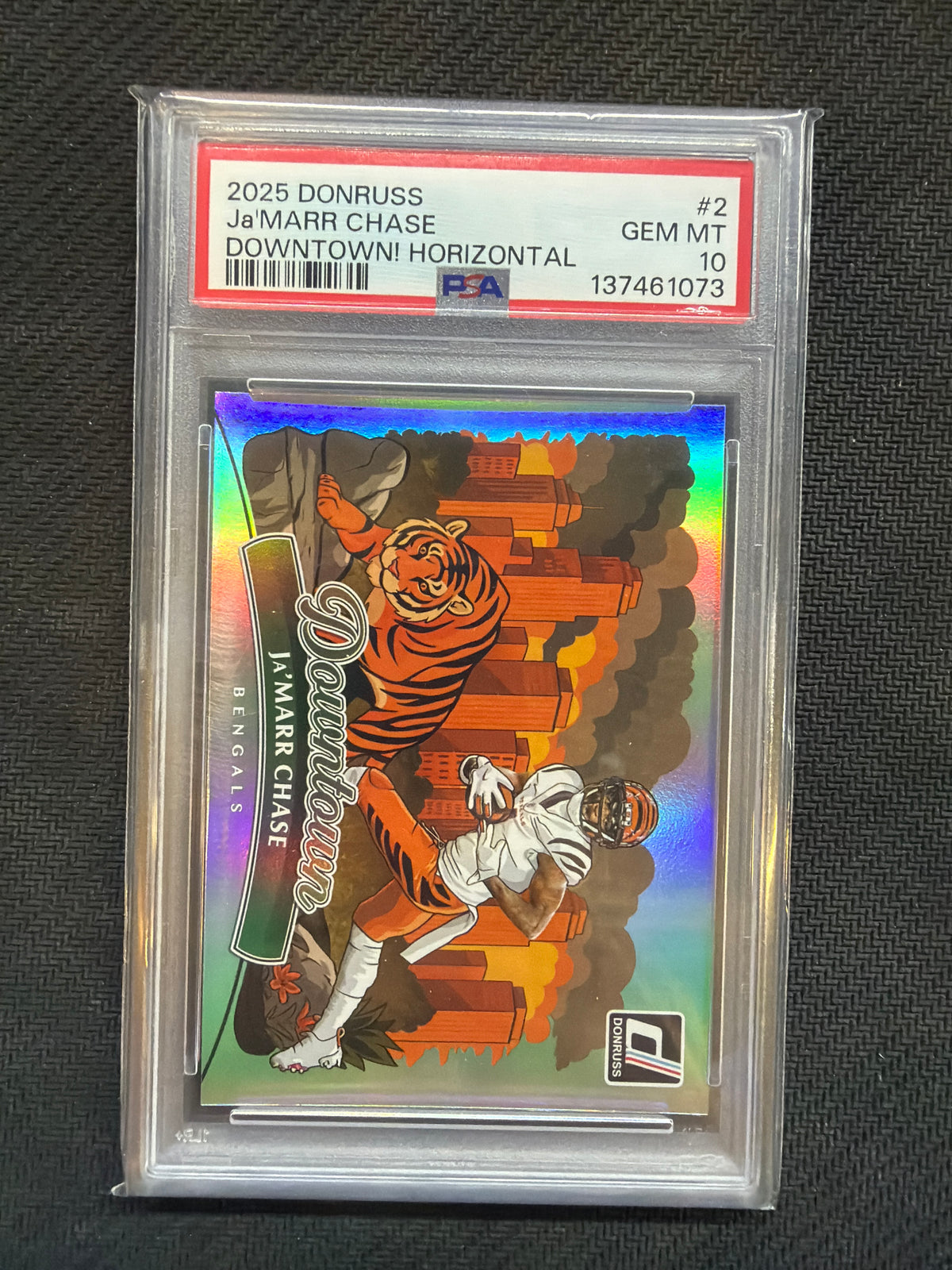 2025 Donruss Ja'Marr Chase Downtown! Horizontal PSA 10 Bengals 073
