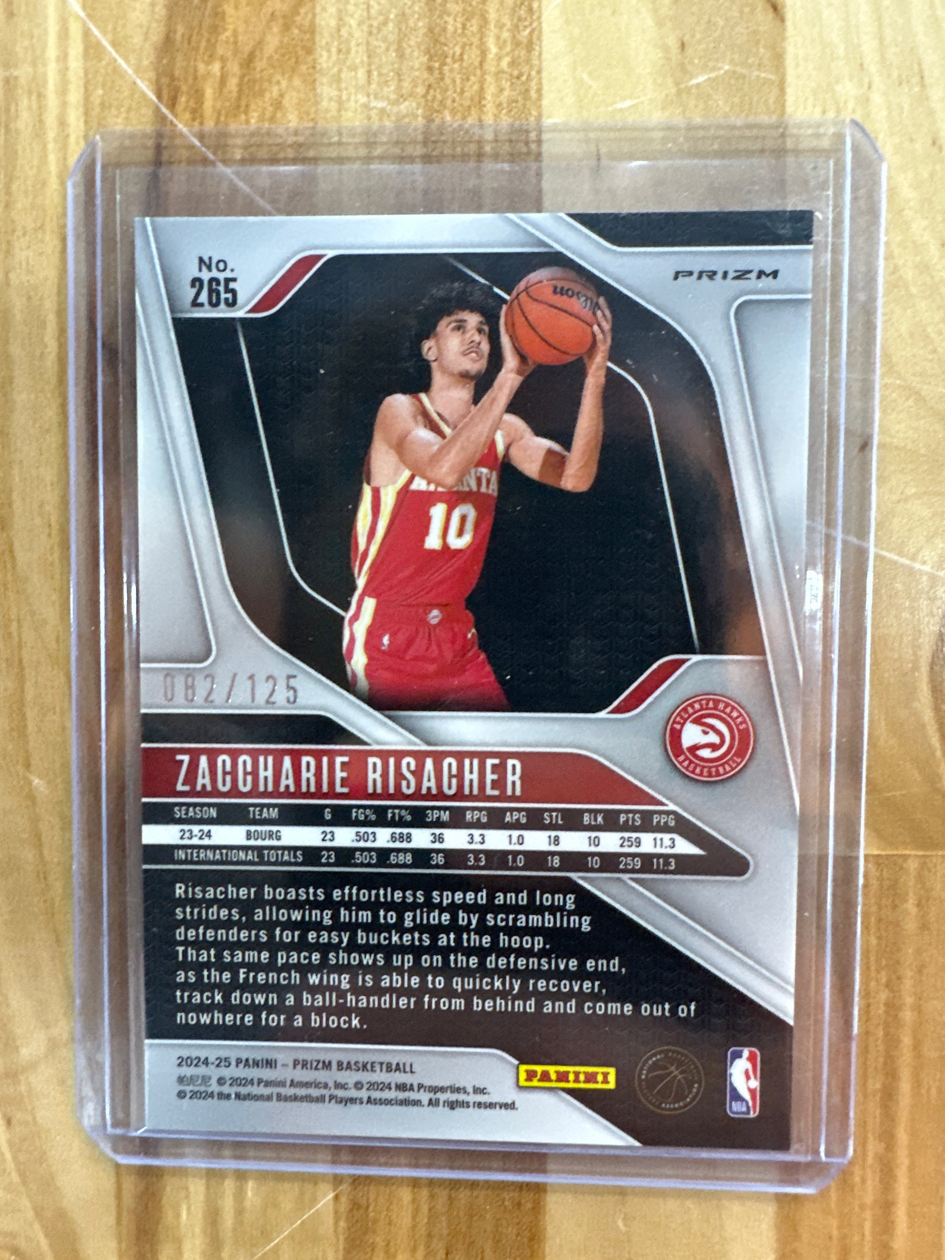 2025 Prizm Zaccharie Risacher /125 Rookie Orange